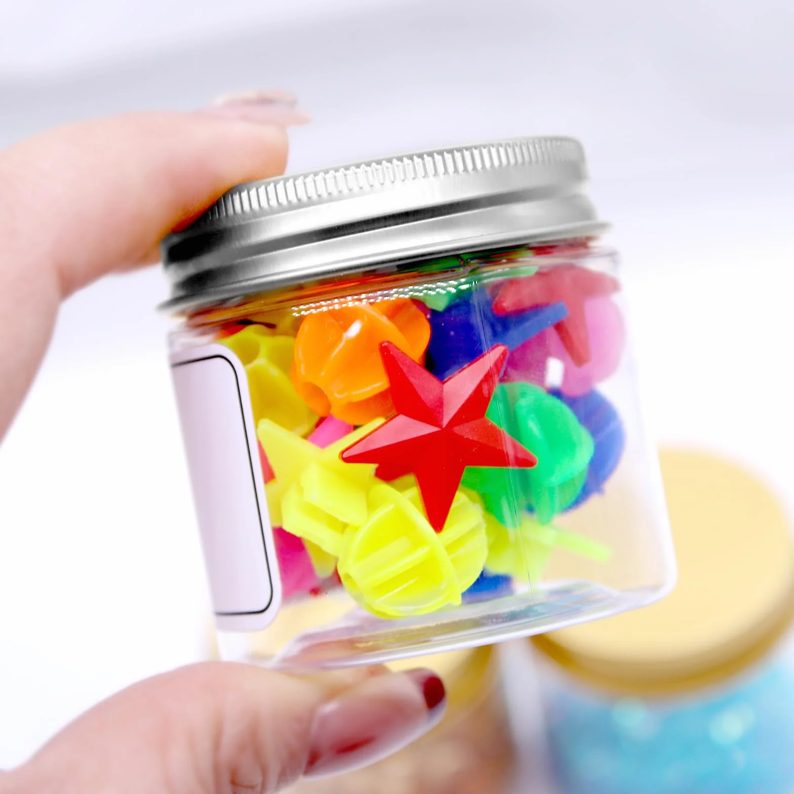20 Pièces Pots Cosmétiques en Plastique 60 ml avec Couvercle et étiquettes, Contenants Vides pour Échantillons Nail Art
