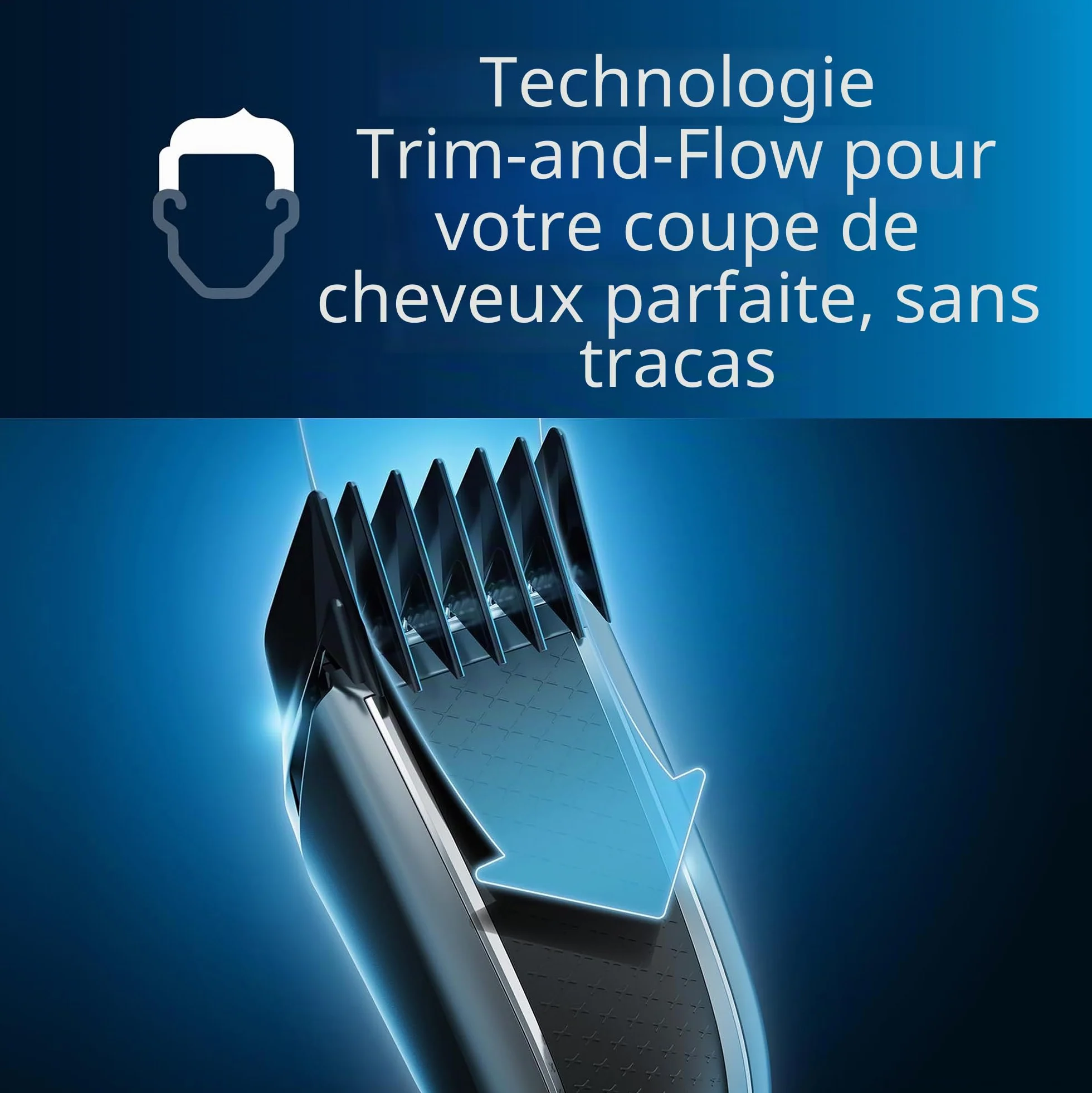Philips Série 3000 Tondeuse à Cheveux Lavable HC3530/15 Trim-n-Flow