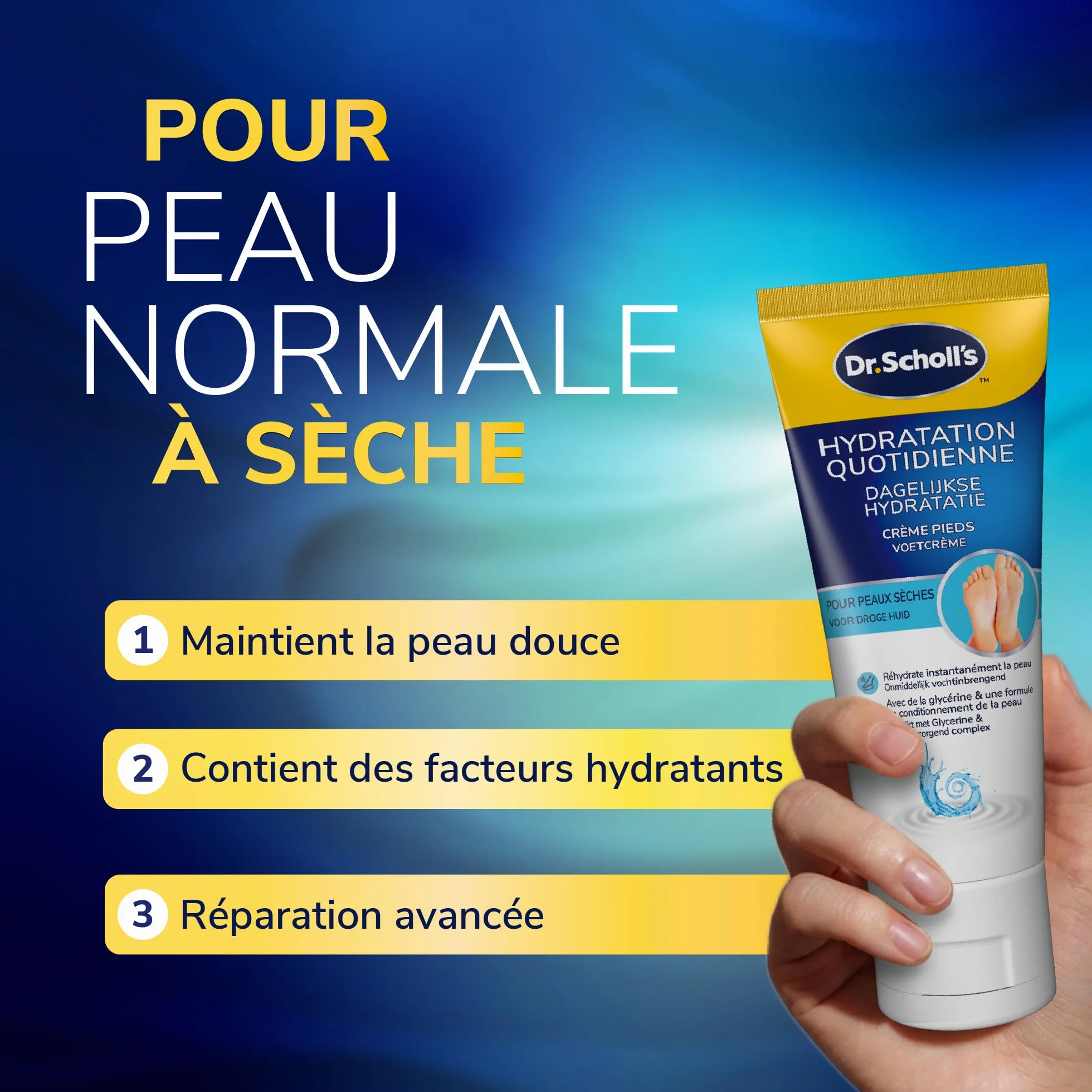 Dr. Scholl's Crème Pieds Hydratation Renforcée Peaux Sèches 75ml