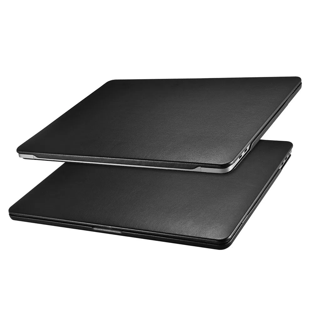 ICARER Coque Étui en Cuir pour MacBook Pro 13 2022-2016 M2 M1, Noir
