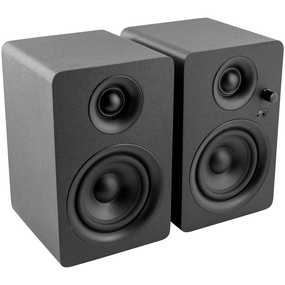 Plugger Studio MS4-BT Enceintes multimédia Bluetooth 2 Voies Moniteurs de Studio sans Fil. Bois, Noir. Ecoutes Actives pour Smartphone, Tablette, Ordinateur PC ou Mac, Lecteur multimédia, Carte Son.