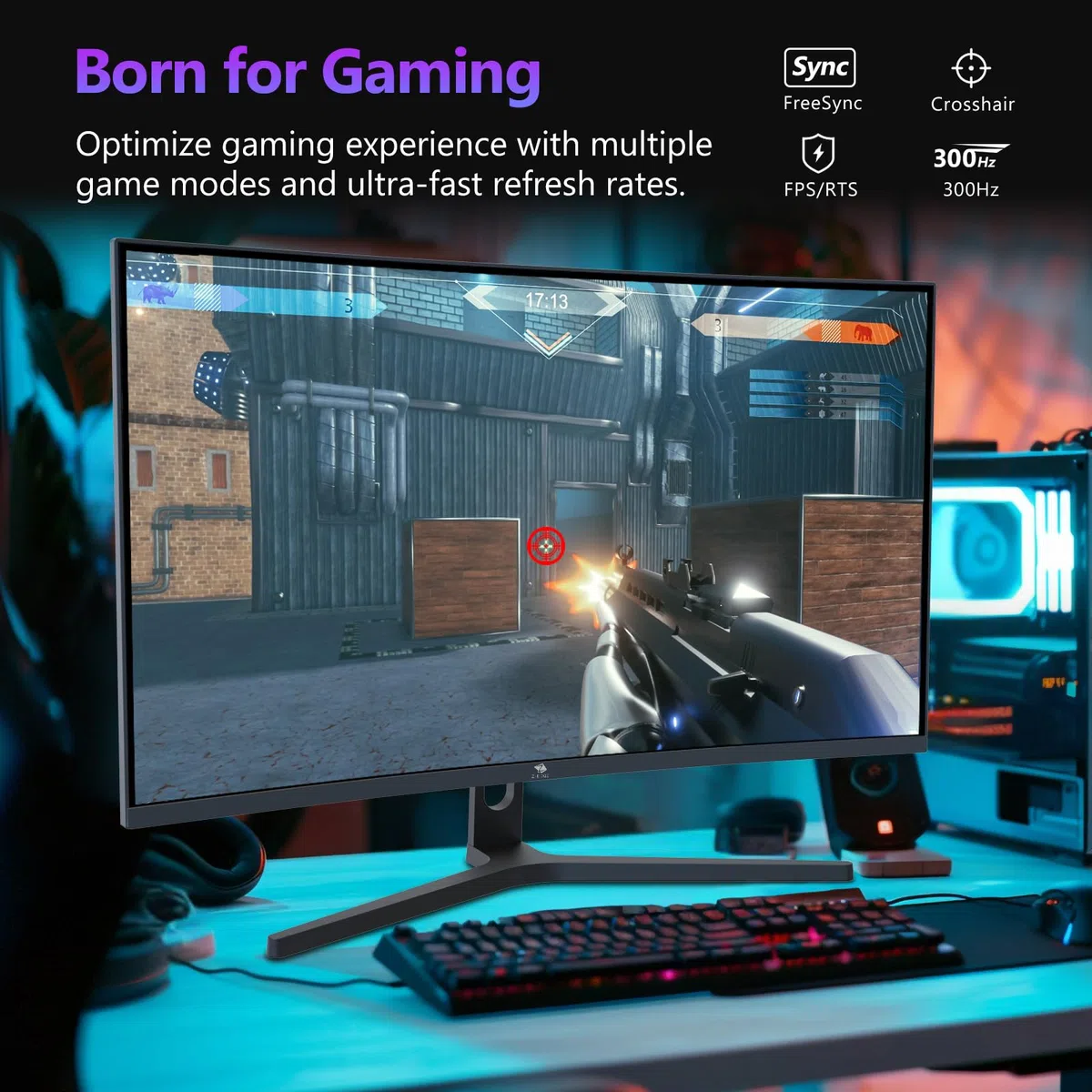 Z-Edge Ecran Gaming Incurvé 27" 300Hz FHD 1500R 1ms FreeSync HDR RGB