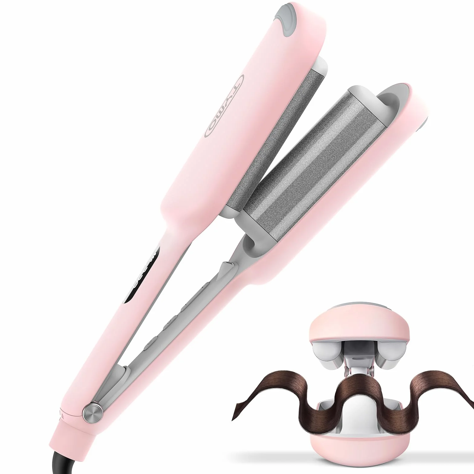 TYMO ROVY Boucleur à Cheveux 32mm Fers à Onduler Grandes Boucles 4 Températures Réglables Affichage LED Anti-brûlure