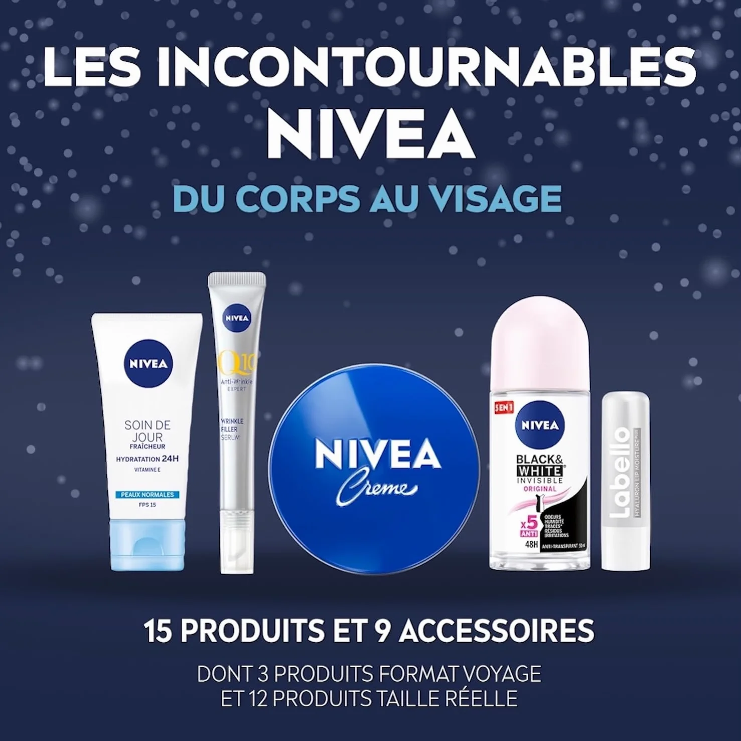 NIVEA Calendrier de l'Avent Femme Édition 2025 Coffret Cadeau Beauté Soins Visage Corps Lèvres Accessoires 24 Fenêtres Surprises