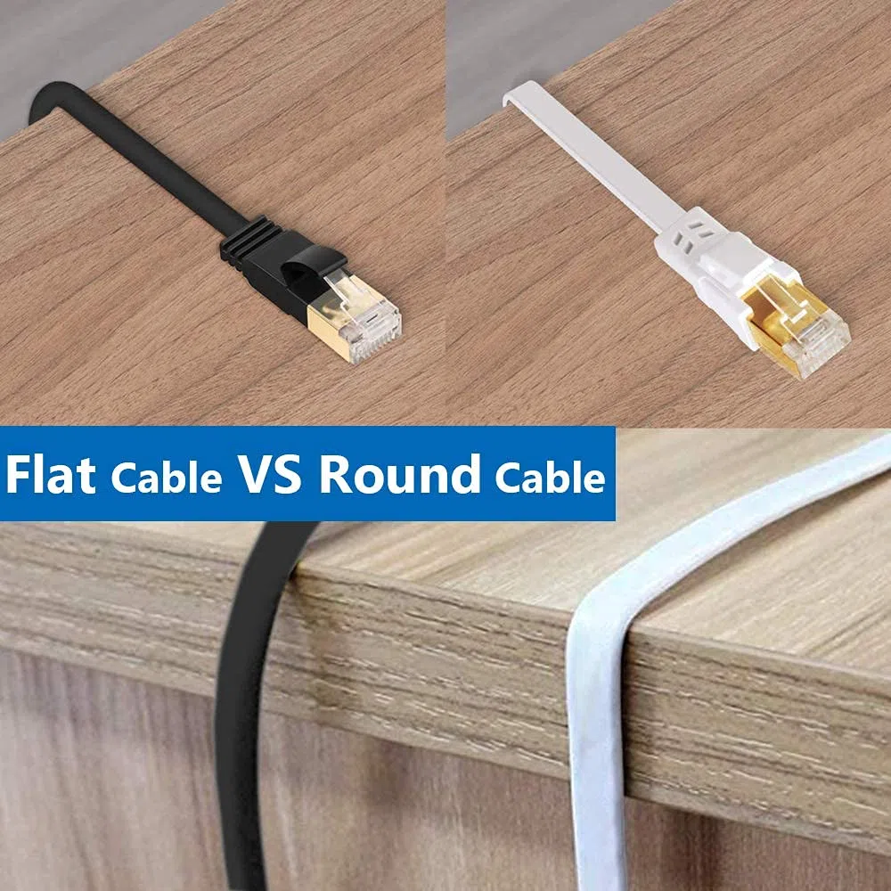 Câble Ethernet Cat 8 de 22,9 m pour réseau Internet, LAN, haut débit, 2000 MHz, 40 Gbit/s, câbles RJ45 pour jeux, Xbox, PS4, modem, routeur - Compatible avec réseau Cat7/Cat6e/Cat5e - Blanc