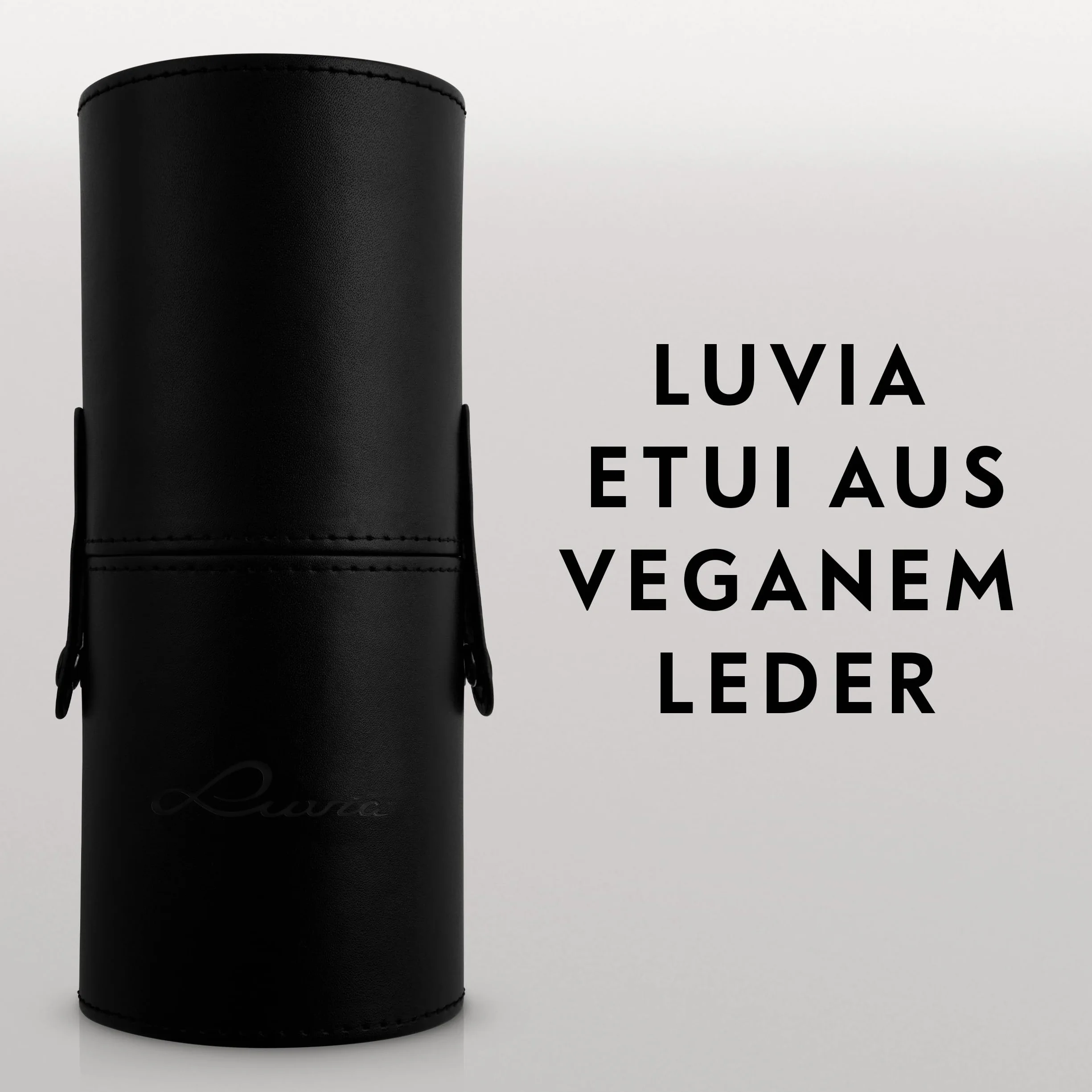 Set de pinceaux de maquillage Luvia Prime Vegan Pro - Noir, 12 pinceaux avec rangement, éponge Blender et tapis de nettoyage
