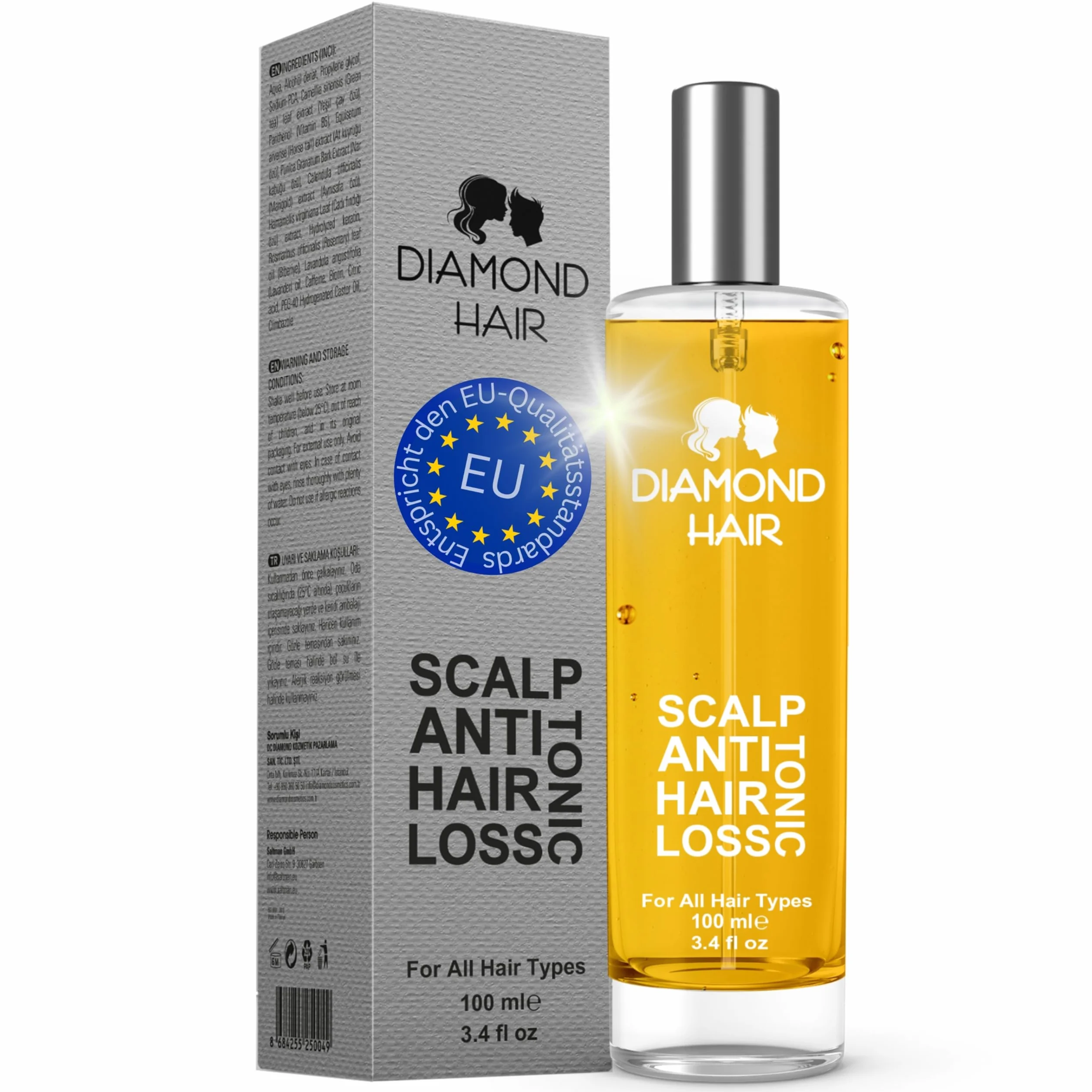 Diamond Hair Scalp Spray anti-perte de cheveux 100 ml huile de romarin alternative Minoxidil