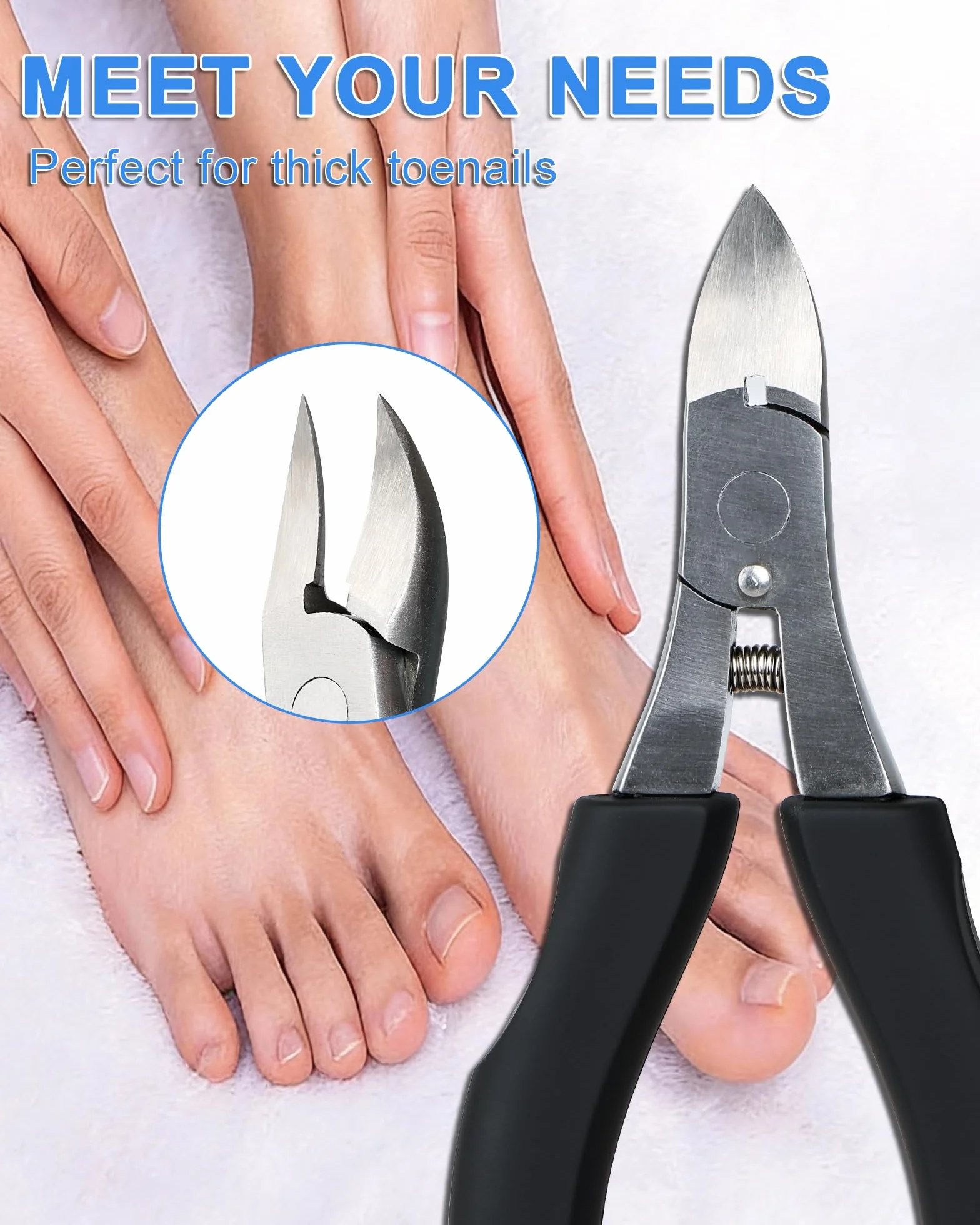 Pince à Ongles Acier Inoxydable, Coupe Ongle Professionnel, Poignée Antidérapante, pour Ongles Incarnés