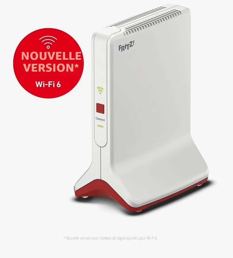 FRITZ!Repeater 6000 | Répéteur Wi-Fi 6 avec trois unités radio | 5 GHz (2 x jusqu'à 2.400 Mbit/s), 2,4 GHz (jusqu'à 1.200 Mbit/s) | Port LAN 2,5 Gigabit | Version internationale | Wi-Fi tri-bande (2,4/5/5 GHz), débit au top pour streamer et jouer, LAN 2,5