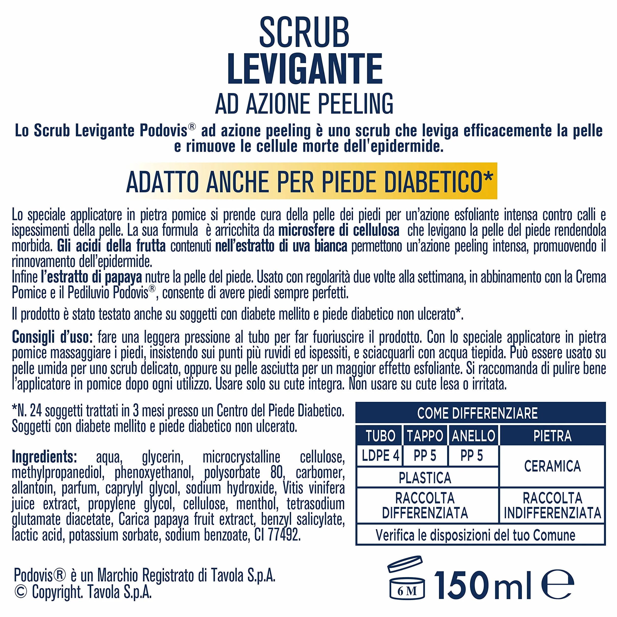 Podovis Ligne Callosité Gommage Peeling Renouvellement Épiderme