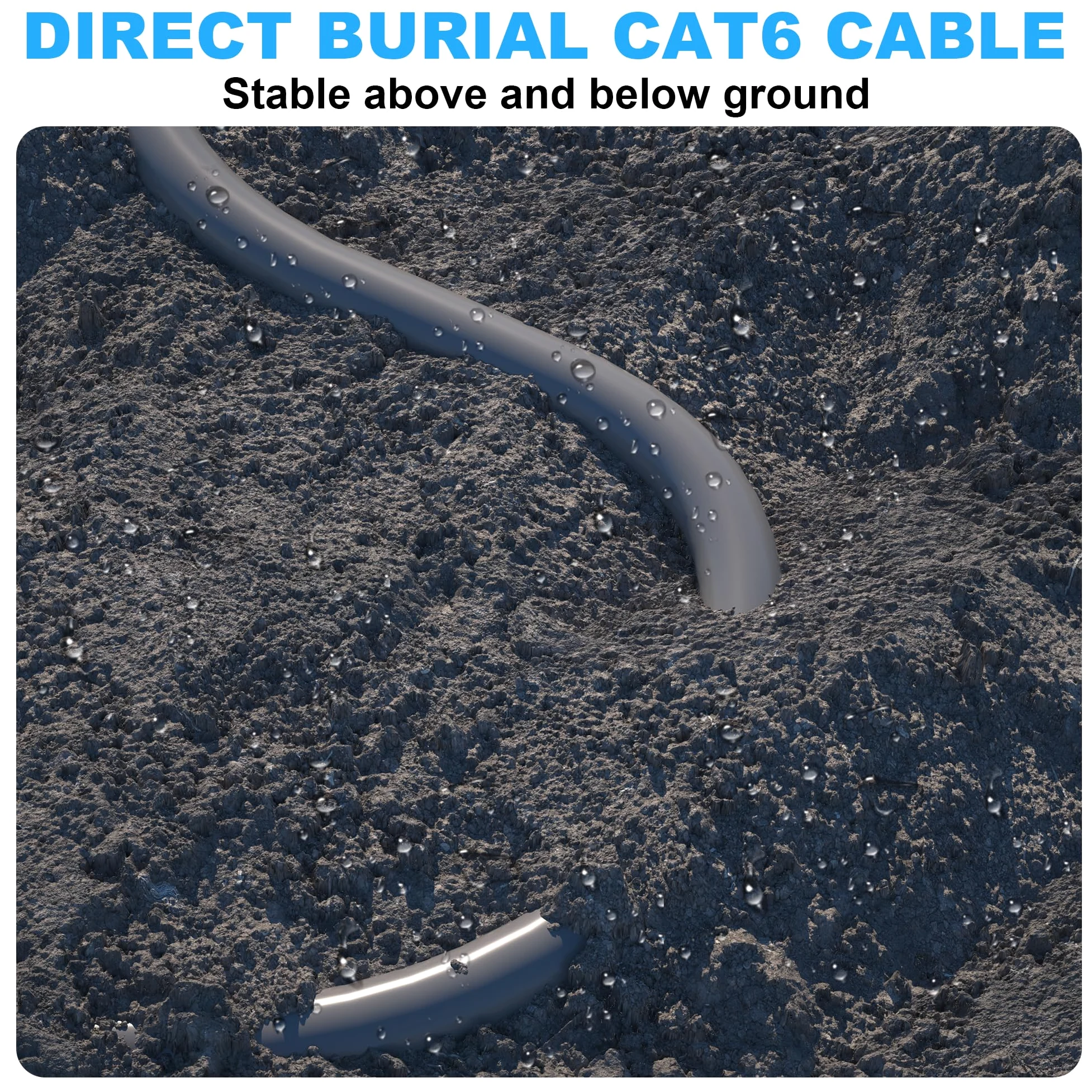 Câble Ethernet Cat 6 d'extérieur de 100 m (20 RJ45), câble Ethernet blindé 23 AWG Cat 6 en vrac, FTP, étanche, enfouissement direct, dans la terre, résistant aux UV, réseau, LAN, Internet, câbles Cat6