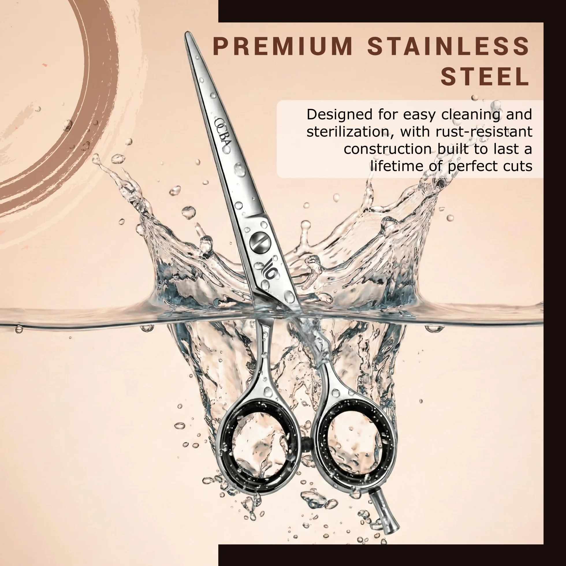 OCBA Ciseaux de Coiffure Acier Inoxydable 6 Pouces pour Salon
