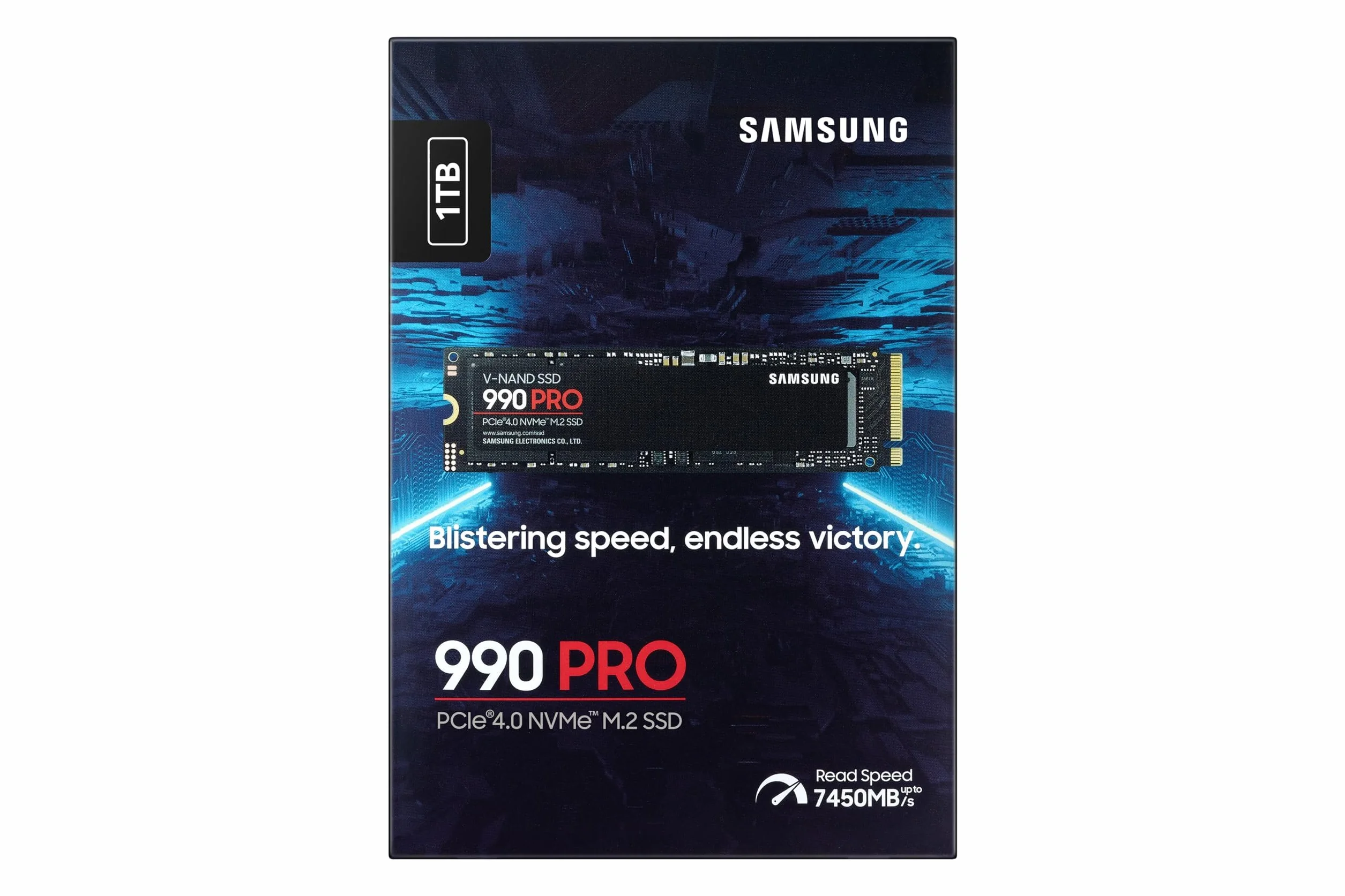 Samsung SSD 990 Pro NVMe M.2 Pcle 4.0, SSD Interne, Capacité 1 To, Vitesse de lecture jusqu'à 7 450 Mo/s, Gestion Intelligente de la Chaleur avec Revêtement en Nickel, MZ-V9P1T0BW