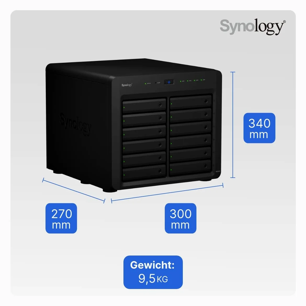 Synology DS2422+ Boitier NAS pour 12 DD 3.5/2.5p 2.2GHz QuadCore 4Go 4LAN GbE USB3