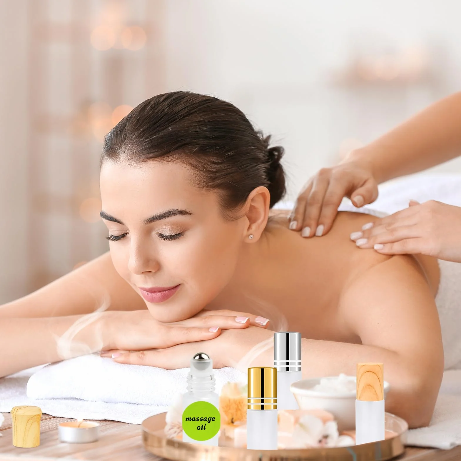 Flacon Roll on Vide 10ml Huile Essentielle Vide avec Bille en Acier Inoxydable pour Parfums Massage