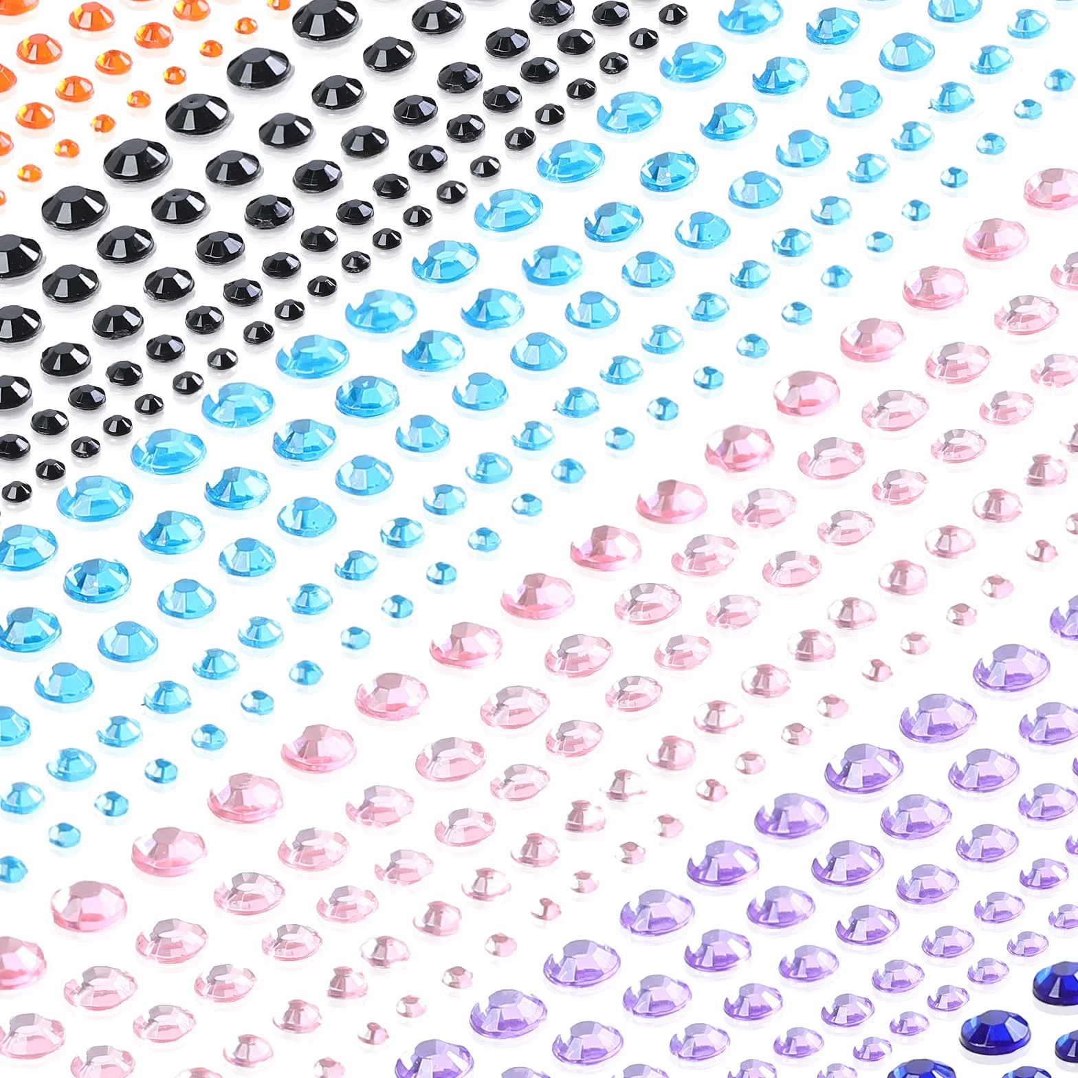 Strass Autocollant 3600 PCS 16 Couleurs 2-6MM Auto-adhésif Cristal DIY Artisanat Décoration