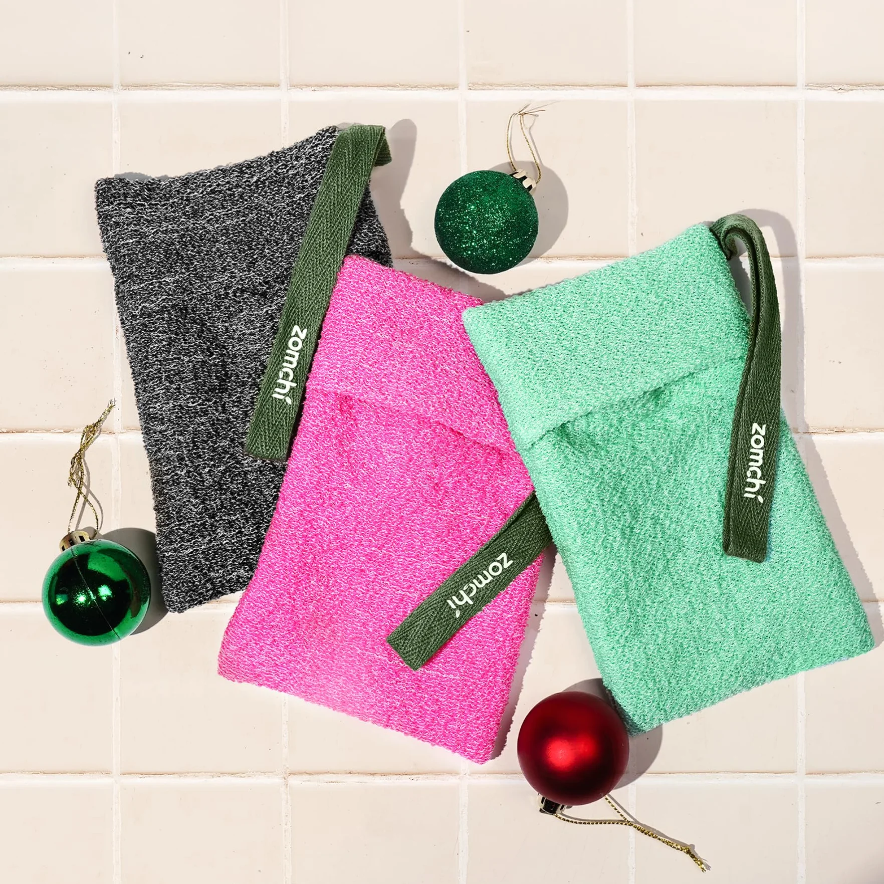 ZOMCHI Lot de 3 Sacs à Savon Exfoliants, éponge Exfoliante pour Corps, Porte-Savons pour Savons Solides