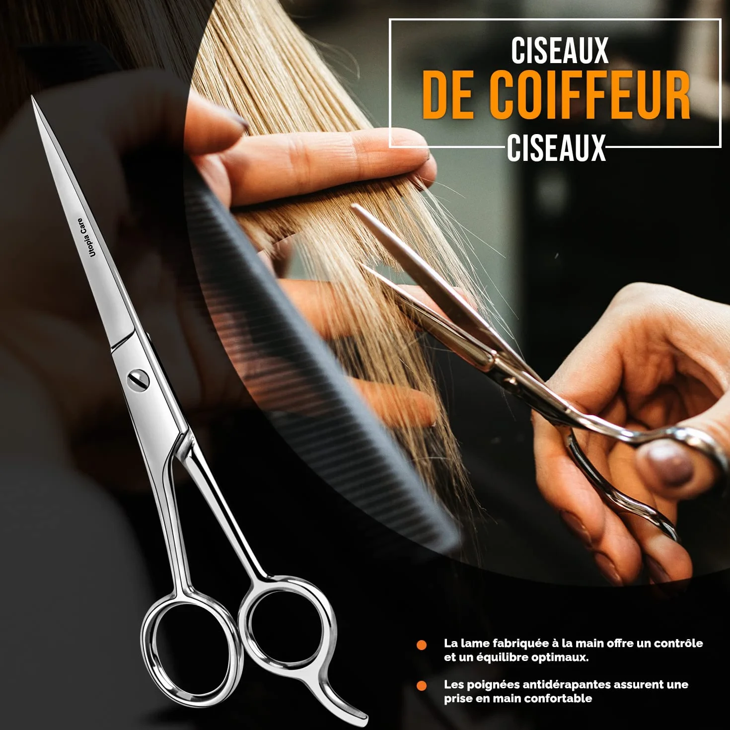 Utopia Care ciseaux coiffure professionnel desepaississant cheveux acier inoxydable 6,5 pouces argenté