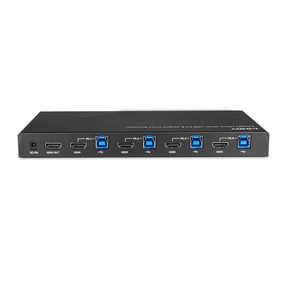 Switch KVM HDMI 4K60, USB 3.0 & Audio, 4 Ports