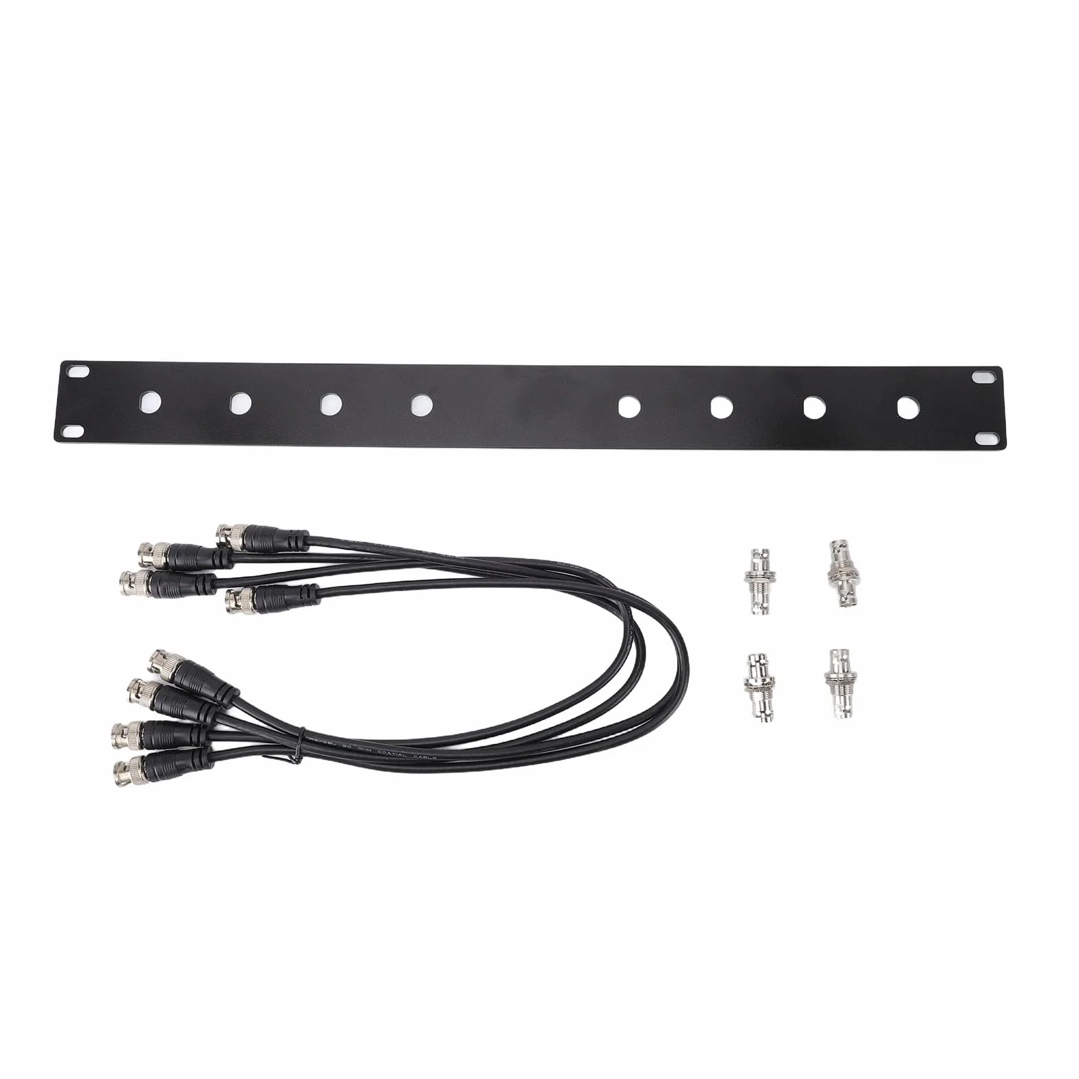 aqxreight Kit de Support D'antenne à Montage Frontal Matériau en Alliage D'aluminium Robuste Panneau 1U Câble BNC de 50 Cm Kit de Montage en Rack D'antenne Plusieurs Systèmes sans Fil