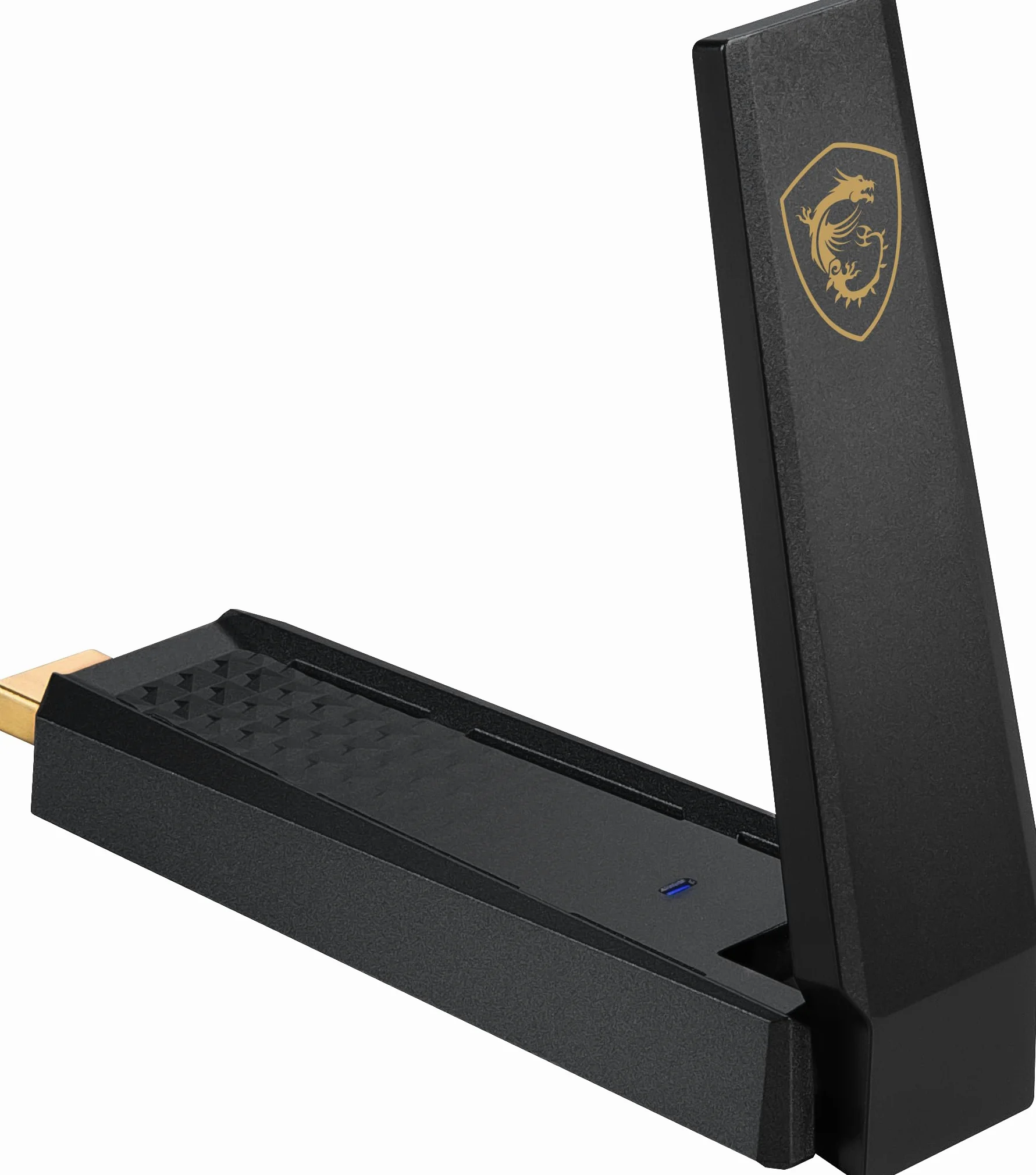 MSI AXE5400 Adaptateur WiFi 6E USB - WLAN jusqu'à 5400 Mbps (6 GHz, 5 GHz, 2,4 GHz sans Fil), USB 3.2 Gen 1, MU-MIMO, 2 antennes tri-Bandes à Gain élevé, Formation de Faisceaux, WPA3 - Support Inclus