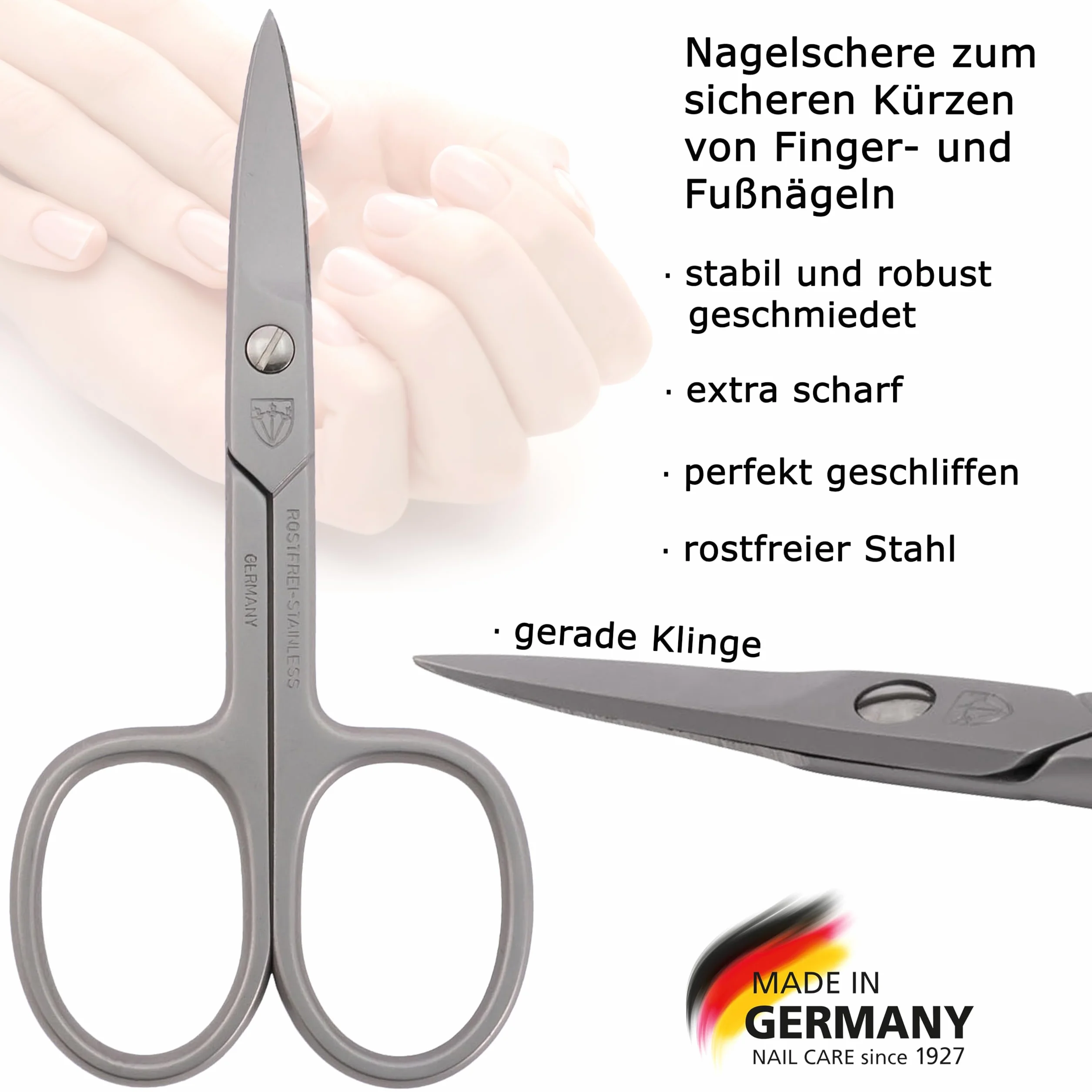 Drei Schwerter Ciseaux à peau arrondie en acier inoxydable Ciseaux À Ongles Droits