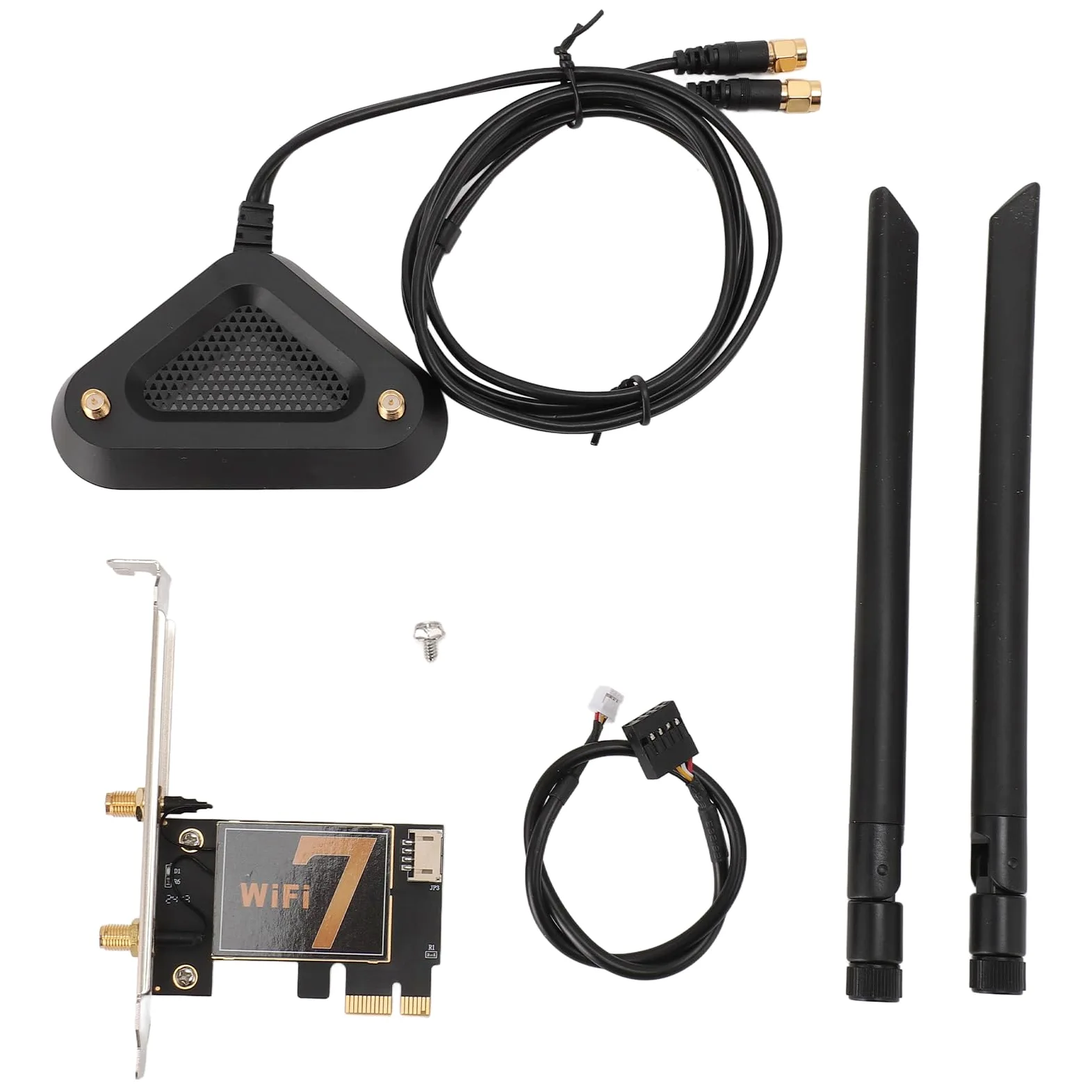 Zunate Carte WiFi PCI Ex1 pour PC de Bureau, Adaptateur Réseau Fil BE200NGW 8774Mbps WiFi 7 Bluetooth 5.4, Adaptateur Réseau PCI Express avec Antenne 8DB, Prend en Charge 2,4G/5G/6G, MU-MIMO et