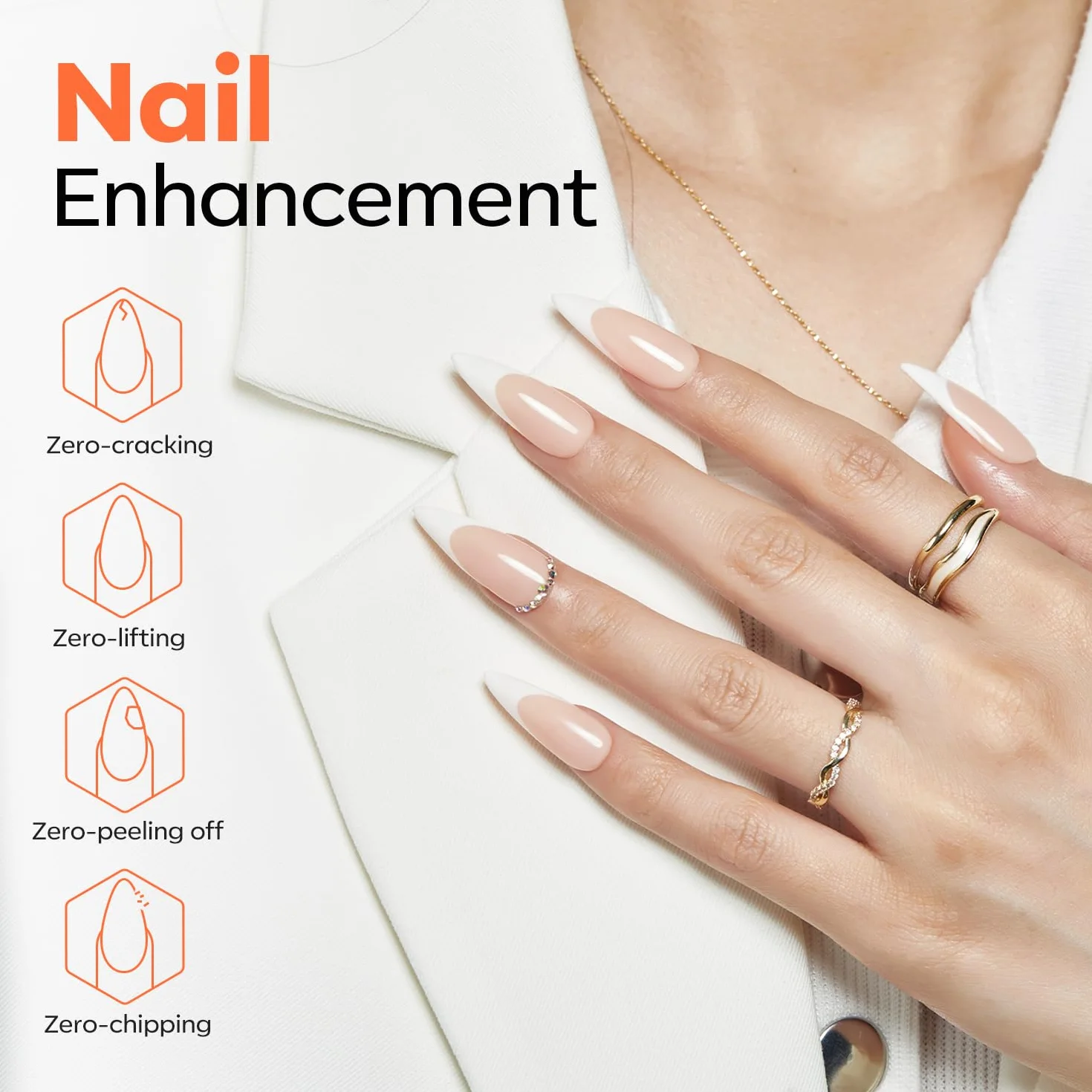 Modelones Base et Top Coat Semi Permanent Sans HEMA 2 x 10ml UV LED Vernis à Ongles Gel Set