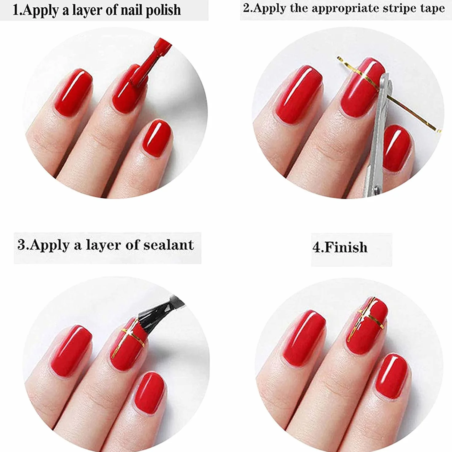 PKOUVOO Nail Art Sticker Striping Tape 30 Couleurs Manucure Rouleau à Ongles DIY