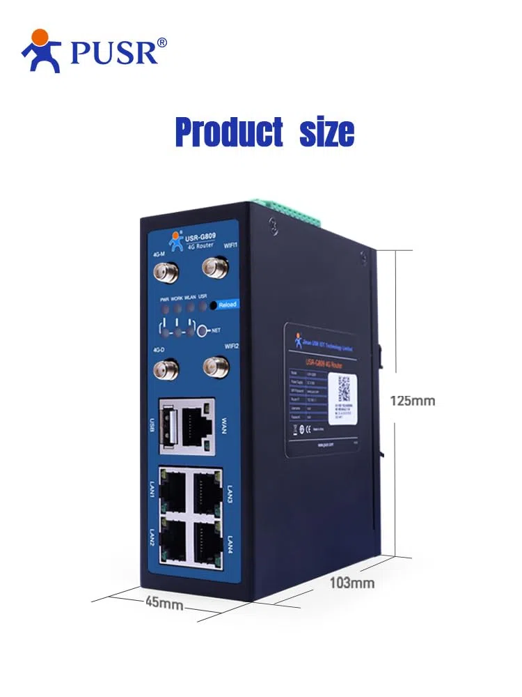 Europe & Australia routeur VPN cellulaire Industriel Modem 4g WiFi LTE avec Emplacement pour Carte sim USR-G809-EAU