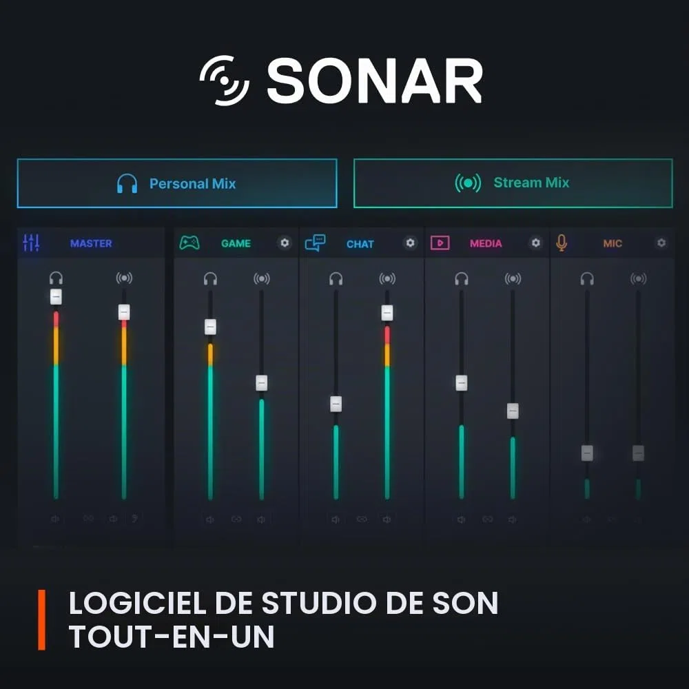 SteelSeries Microphone USB Alias pour PC - Capsule 3X Plus Grande pour Jouer, Streamer et podcaster - Logiciel Audio Sonar pour Streamers - Réduction du Bruit par IA - Support Amortisseur