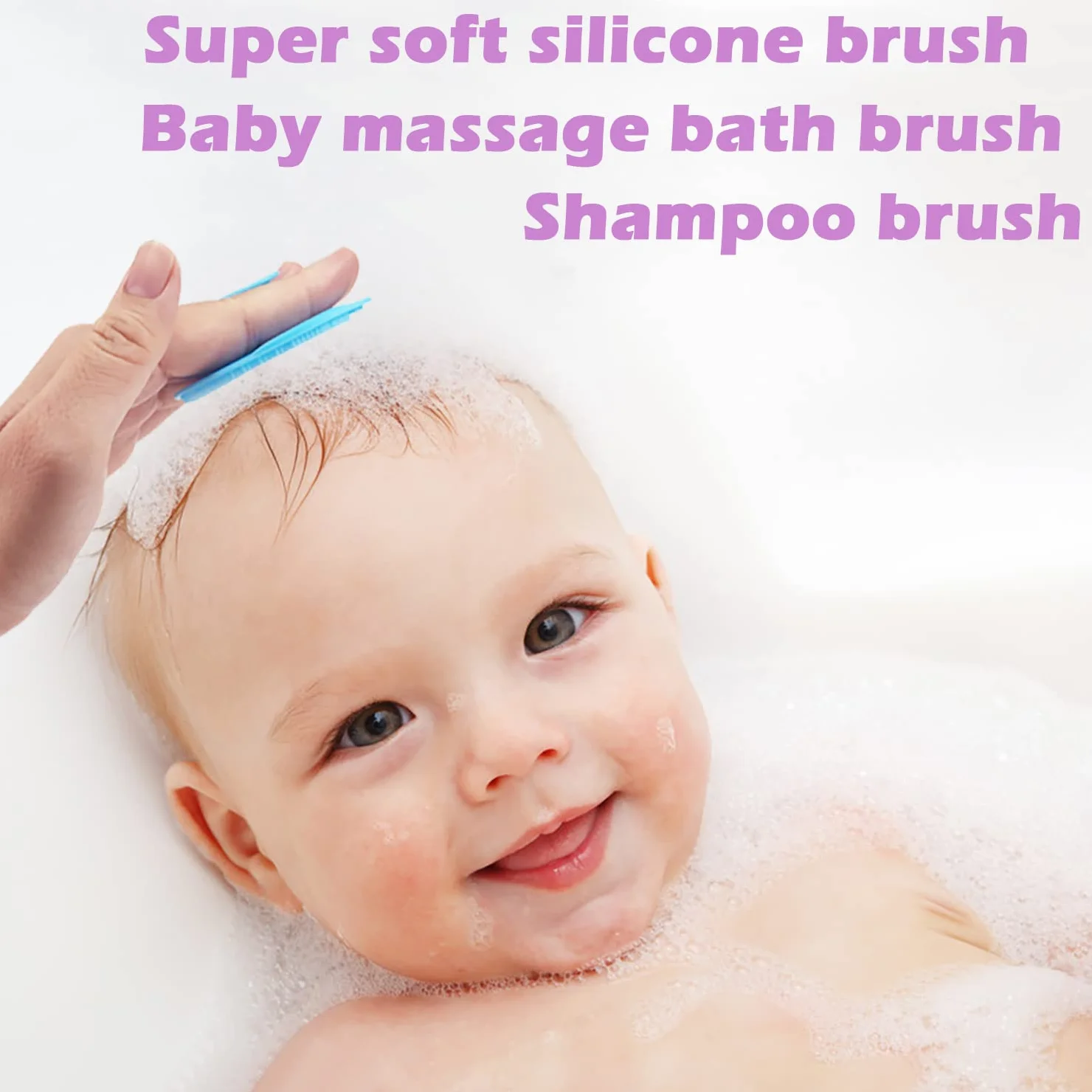 Brosse visage manuelle silicone exfoliante pour adulte bain cuir chevelu bébé massage Cradle Cap souple Bleu Rose Vert