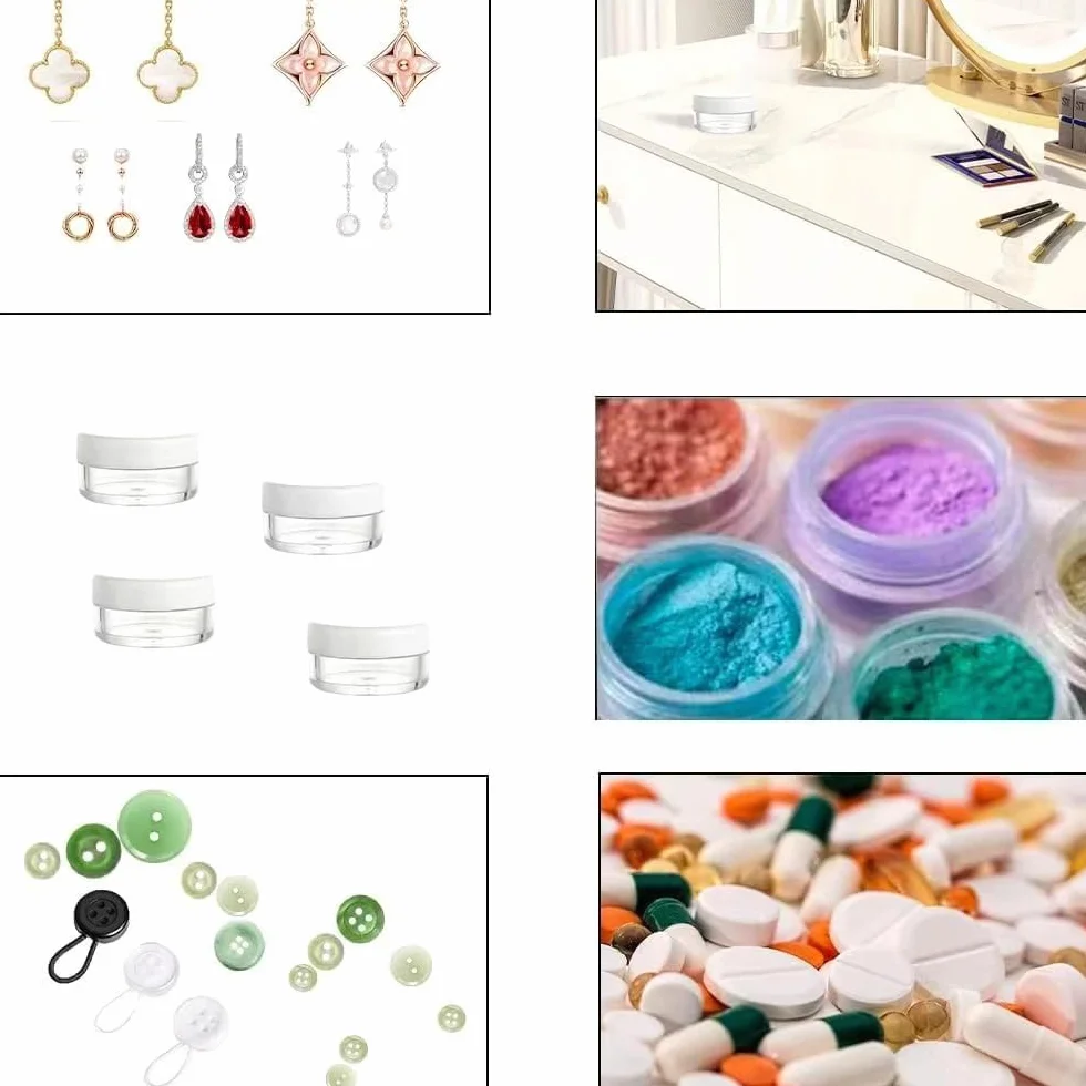 Contenants Cosmétiques de Voyage 4 Pièces Mini Pots Ronds Vides pour Crème Échantillons Poudre Baume à Lèvres