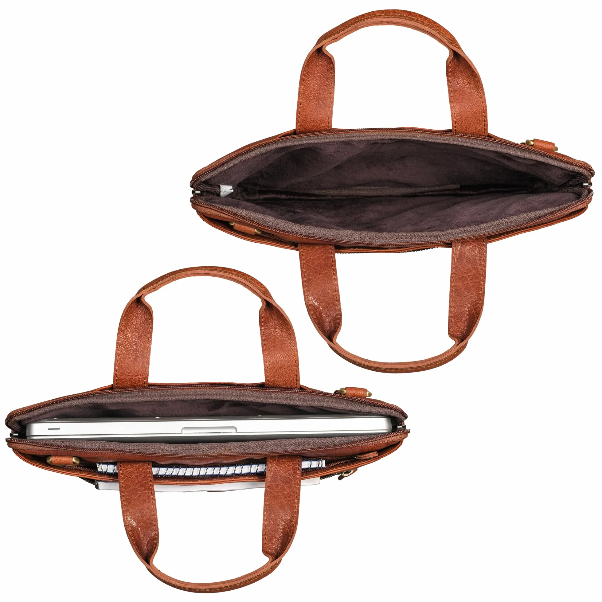 STILORD Ross Vintage Sacoche Ordinateur 14 Pouces Homme Cuir Véritable Étroit Housse Ordinateur Cuir Femme Serviette pour Travail Business Voyage Couleur:maraska - Marron