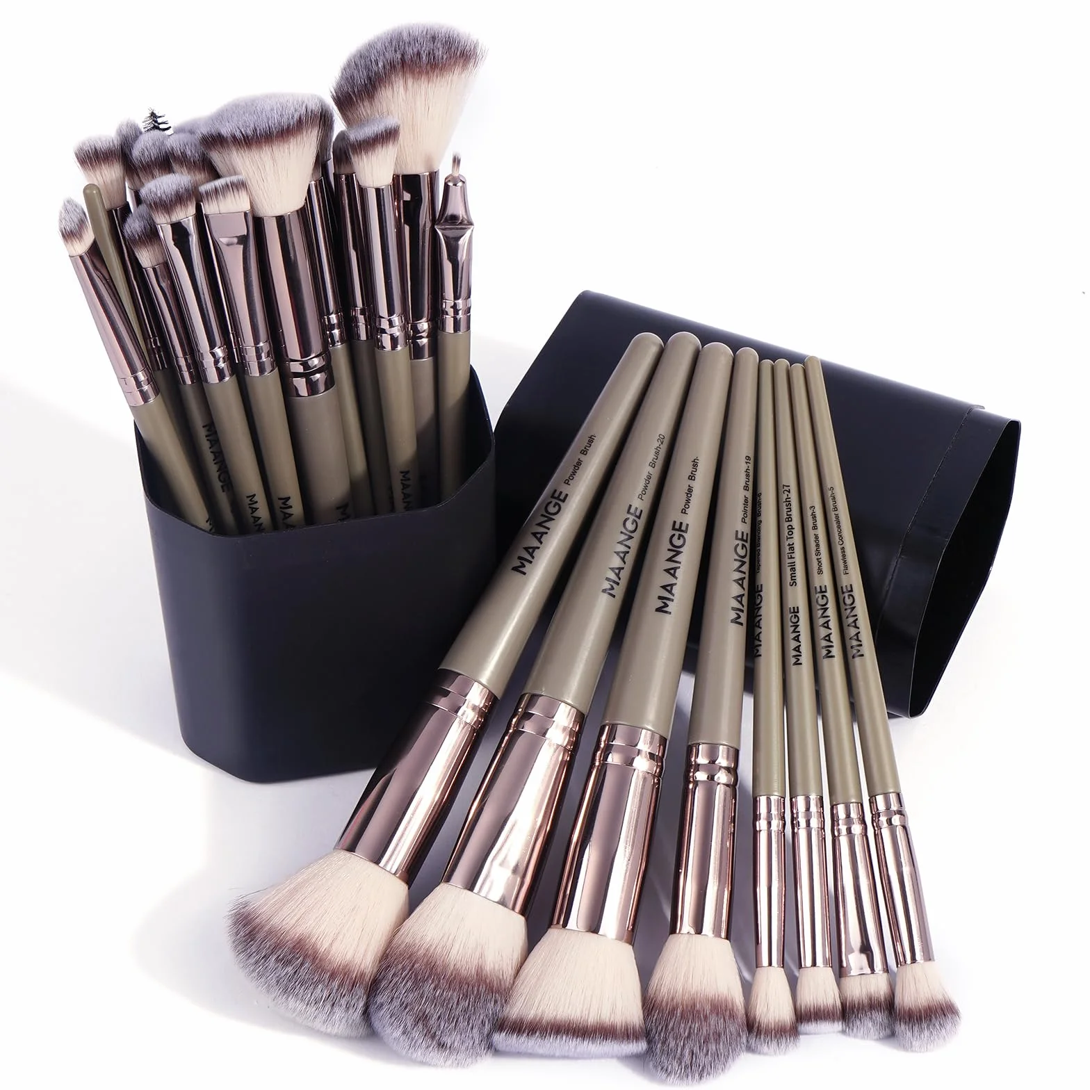 MAANGE Lot de 30 pinceaux de maquillage pour fond de teint, poudre et yeux
