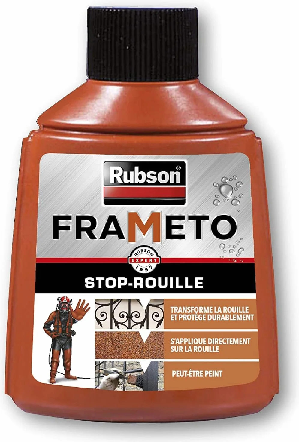 Rubson Frameto Stop-Rouille Traitement antirouille Convertisseur de rouille Noir 90 ml