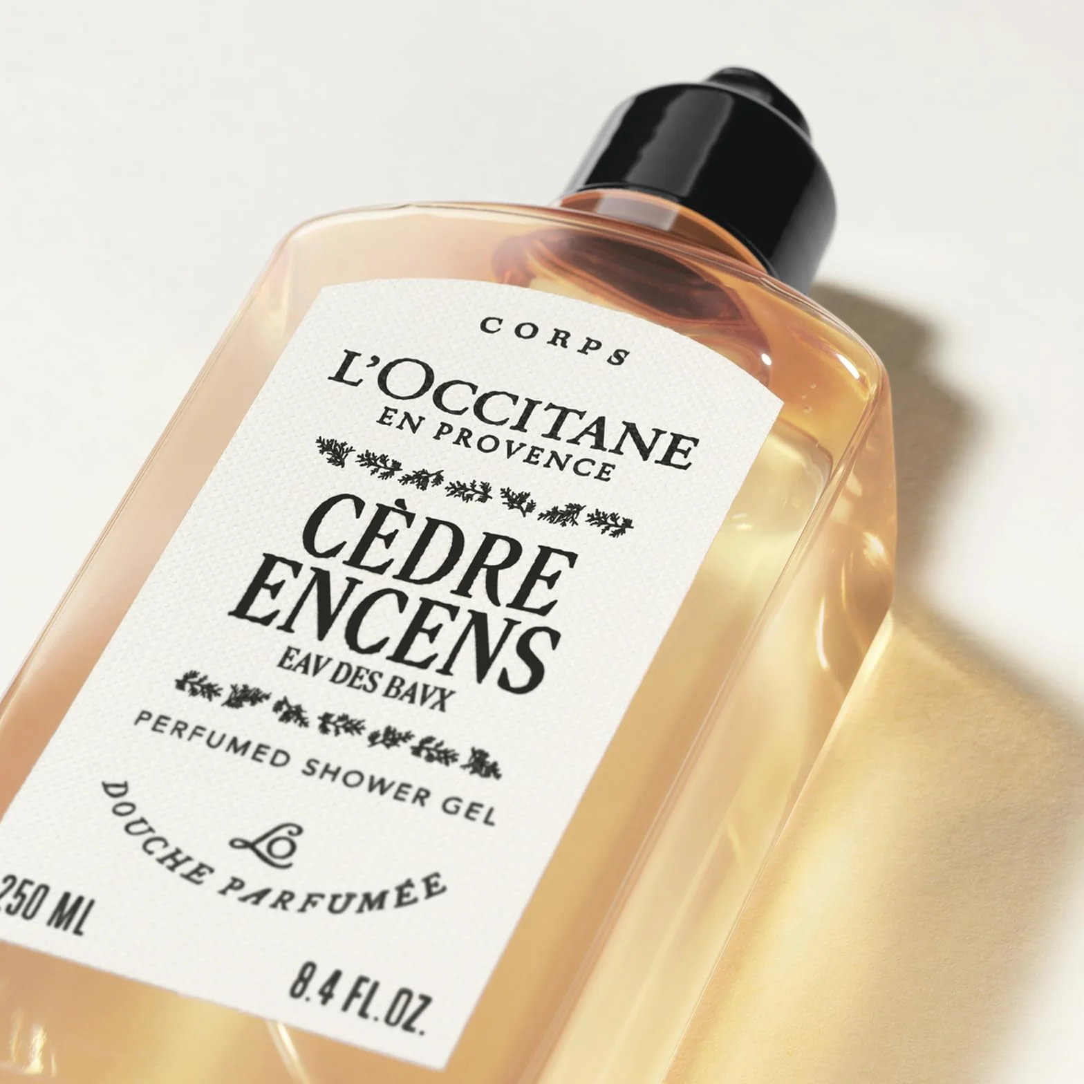 L'OCCITANE Gel Douche Cèdre Encens 250 ml Notes épicées boisées ambrées Fabriqué en France