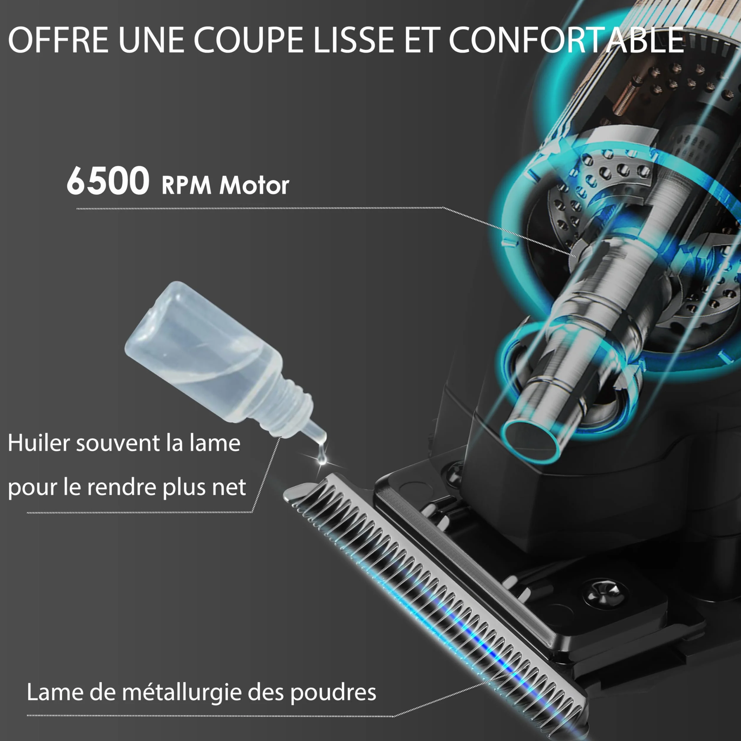 Kemei PG2299 Tondeuse à Cheveux Professionnelle Homme, Tondeuse Zéro Écart Lame T Sans Fil Rechargeable