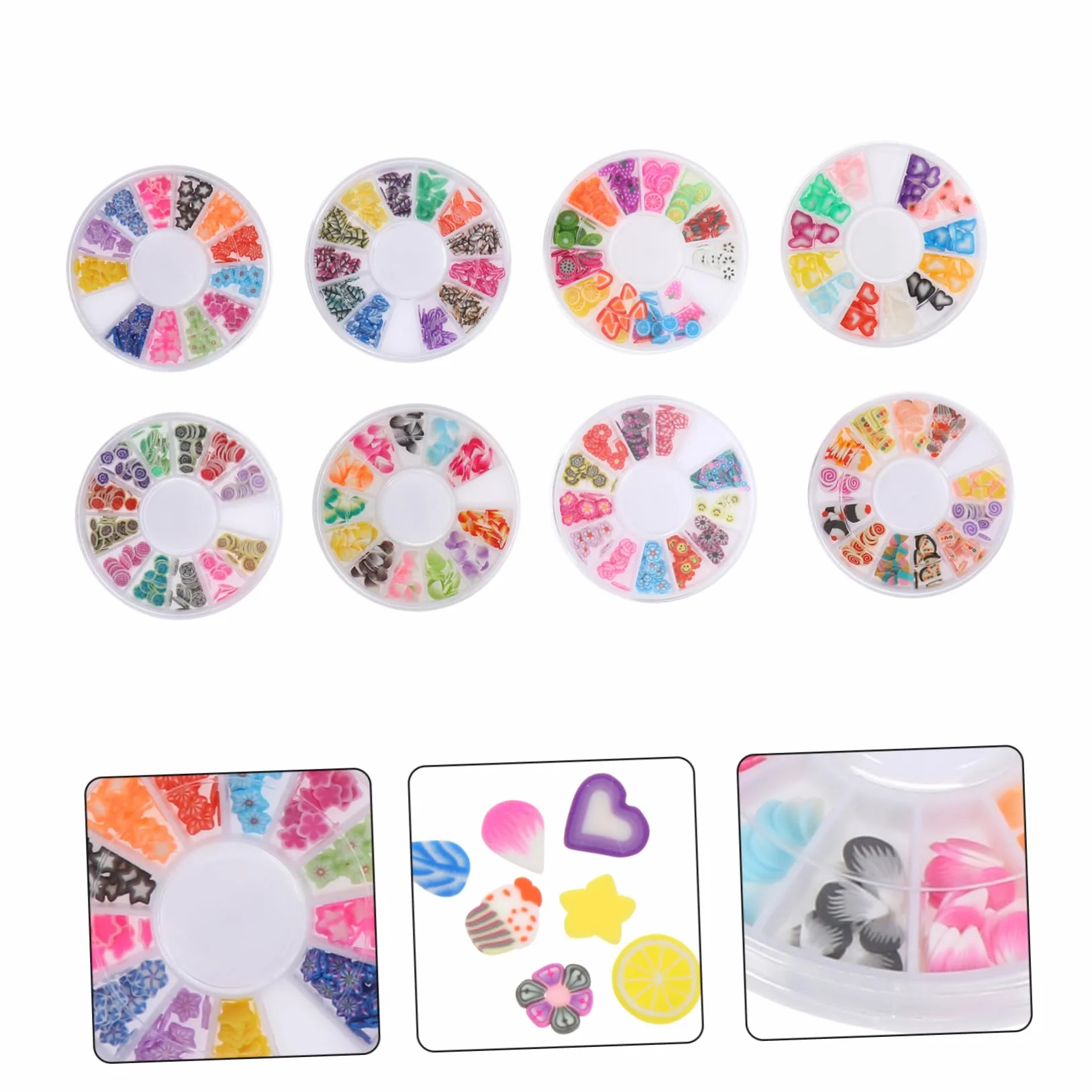 Ipetboom Tranches de Fruits Argile Polymère 8 Boîtes Couleurs Nail Art Loisirs Créatifs