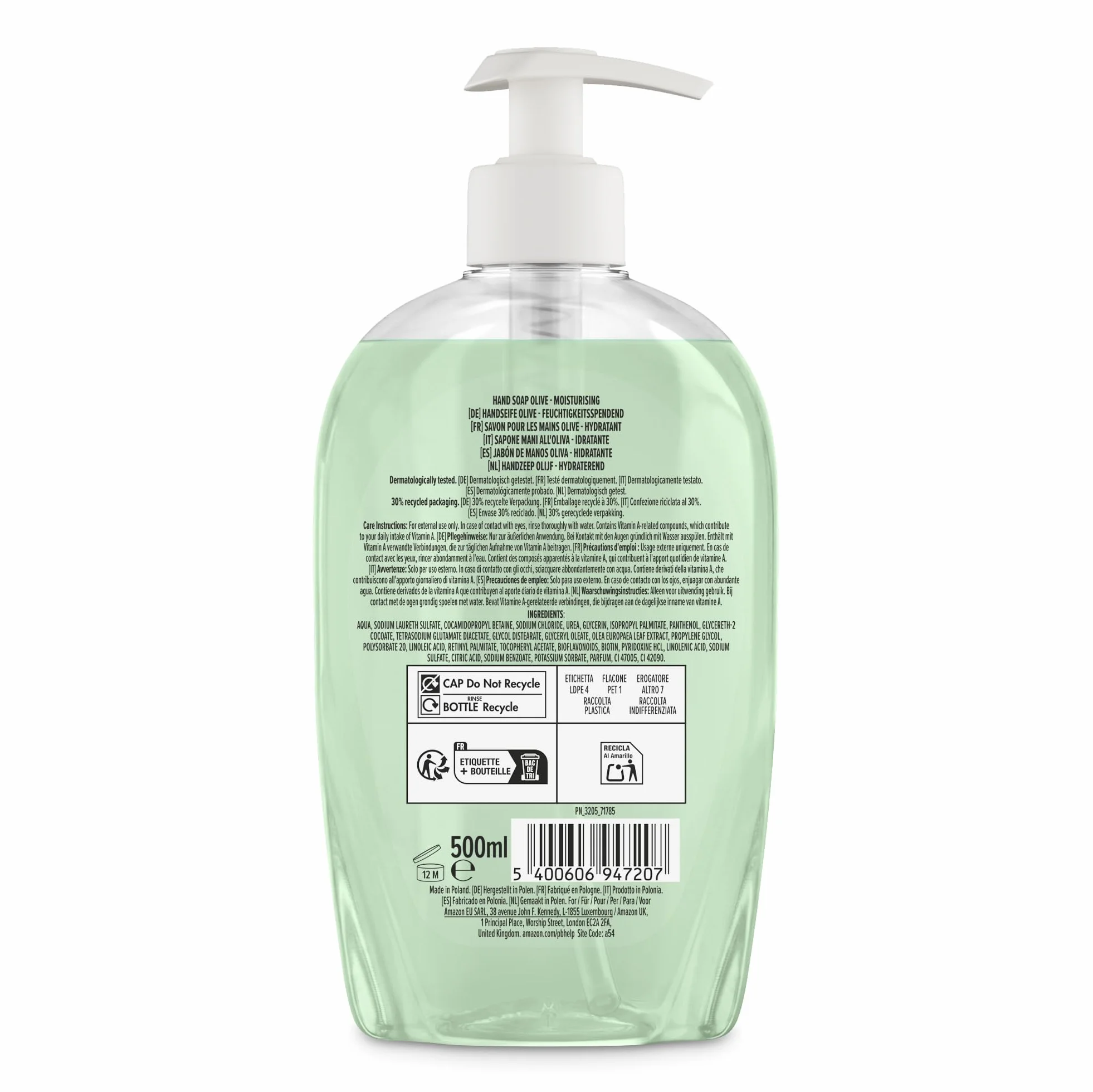 Savon pour les mains Olive Amazon 4 x 500 ml