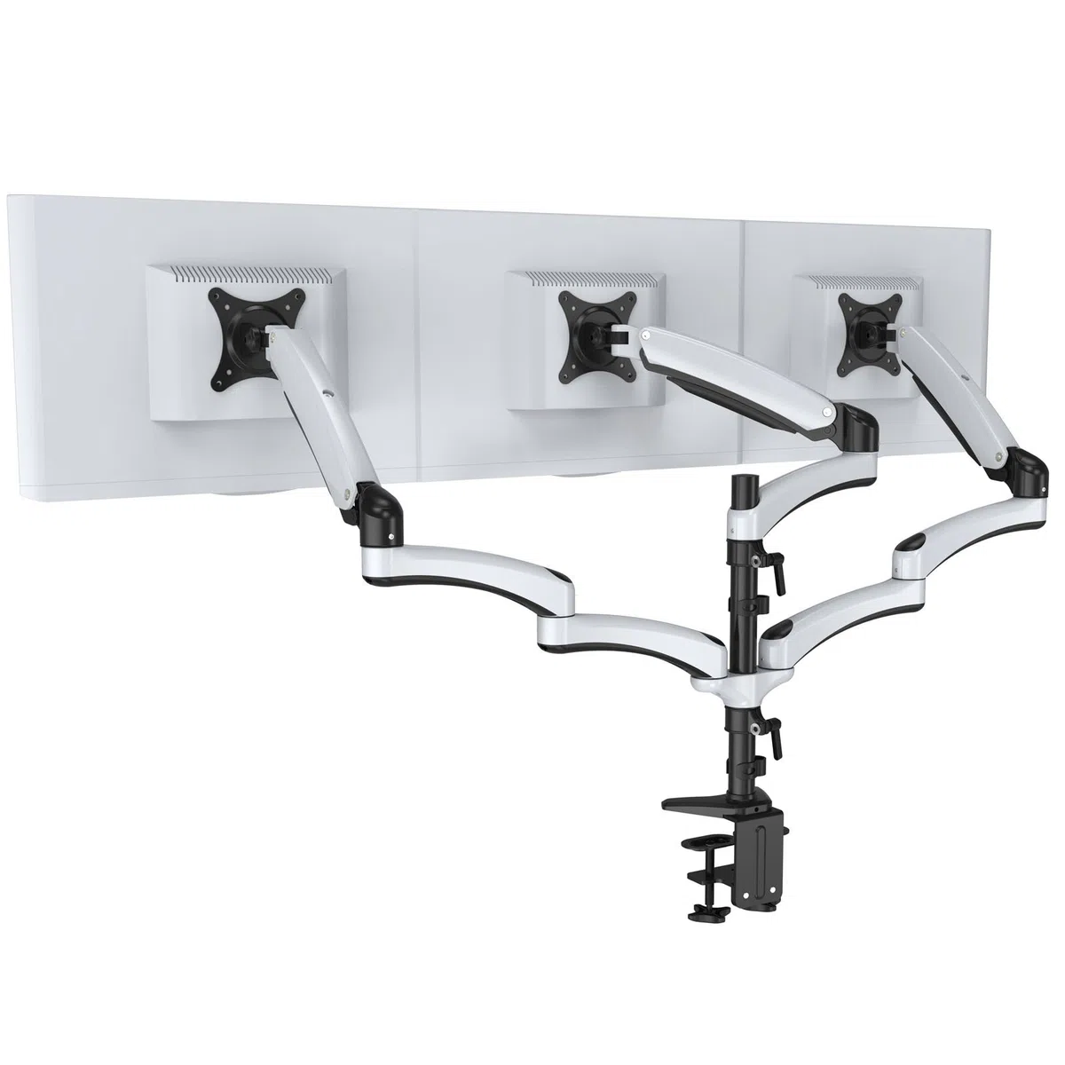 HFTEK - Support Écran, Support de Moniteur et Ordinateur, Support pour 3 Moniteurs de 15" - 27" (FY138DW)