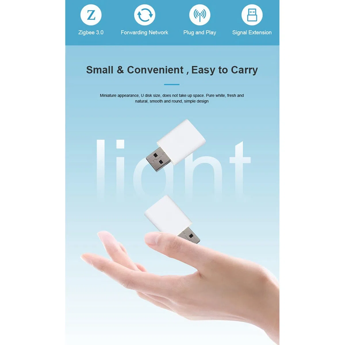 3X Tuya ZigBee 3.0 Répéteur de Signal USB Extender pour Appareils ZigBee2MQTT Mesh Home Assistant Deconz Automation, EU Plug
