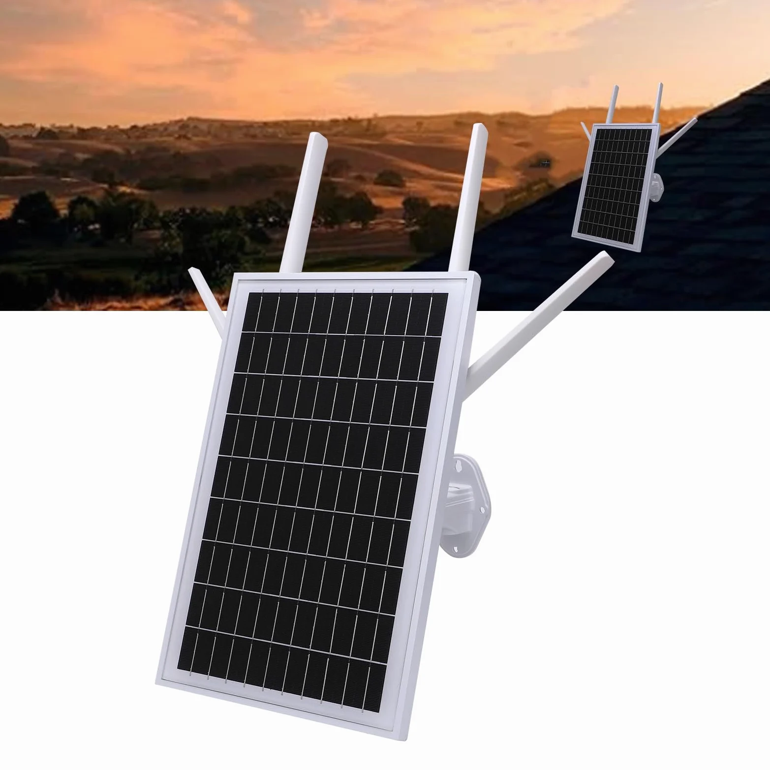 Tnfeeon WiFi Portable, Routeur de Routeurs IP66 WiFi Extérieur sans Fil à l'épreuve de l'eau avec Panneau Solaire 15W pour la Caméra de sécurité RV Portable, de Voyage Moderne 4G LTE à (Version