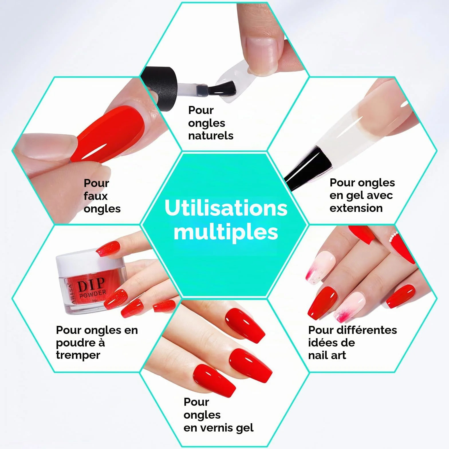 TOMICCA Base and Top Coat Vernis Semi Permanent 2x15ml UV LED Gel Nail Set