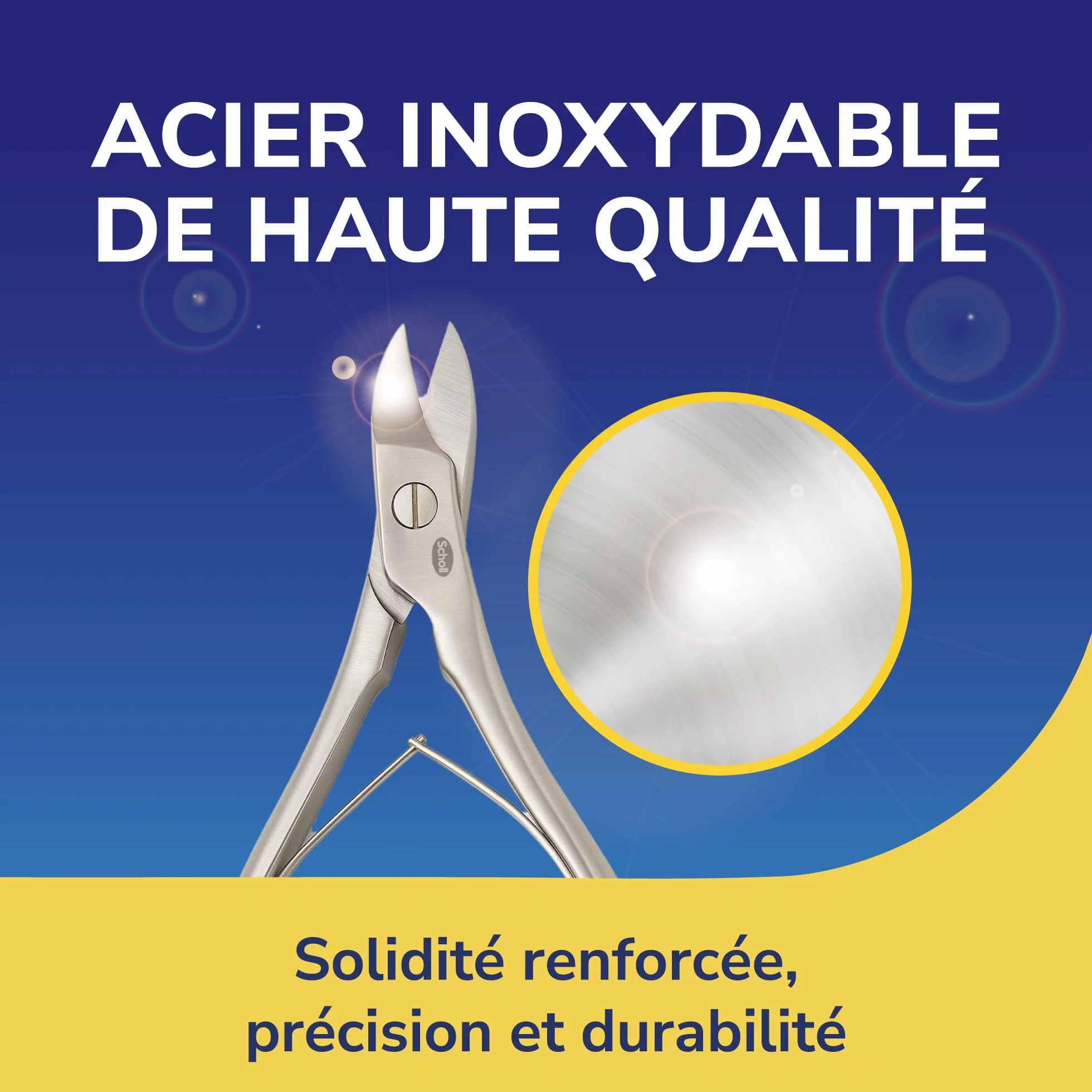 Dr. Scholl’s Ciseaux pour Ongles de pied en Acier Inoxydable, Coupe-ongles robuste pour ongles épais, 1 pièce