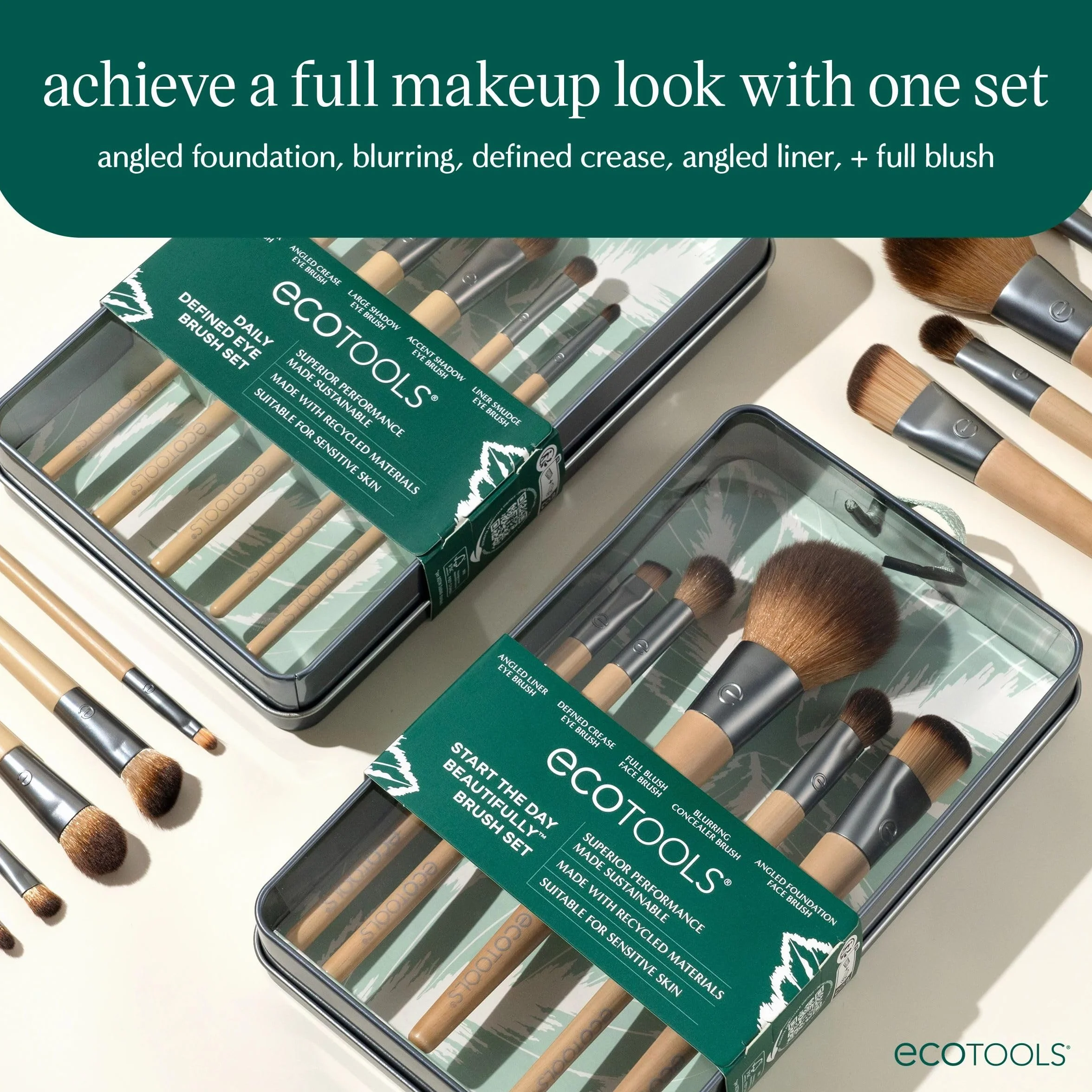 EcoTools Ensemble de pinceaux de maquillage Start the Day Beautifully