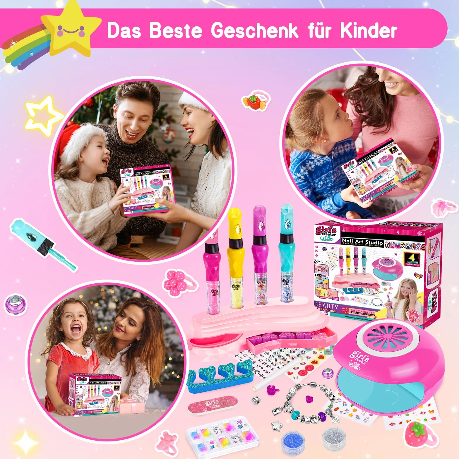 Coffret Maquillage Enfant Vernis à Ongle Kit Manucure Fille 6-12 ans Cadeau