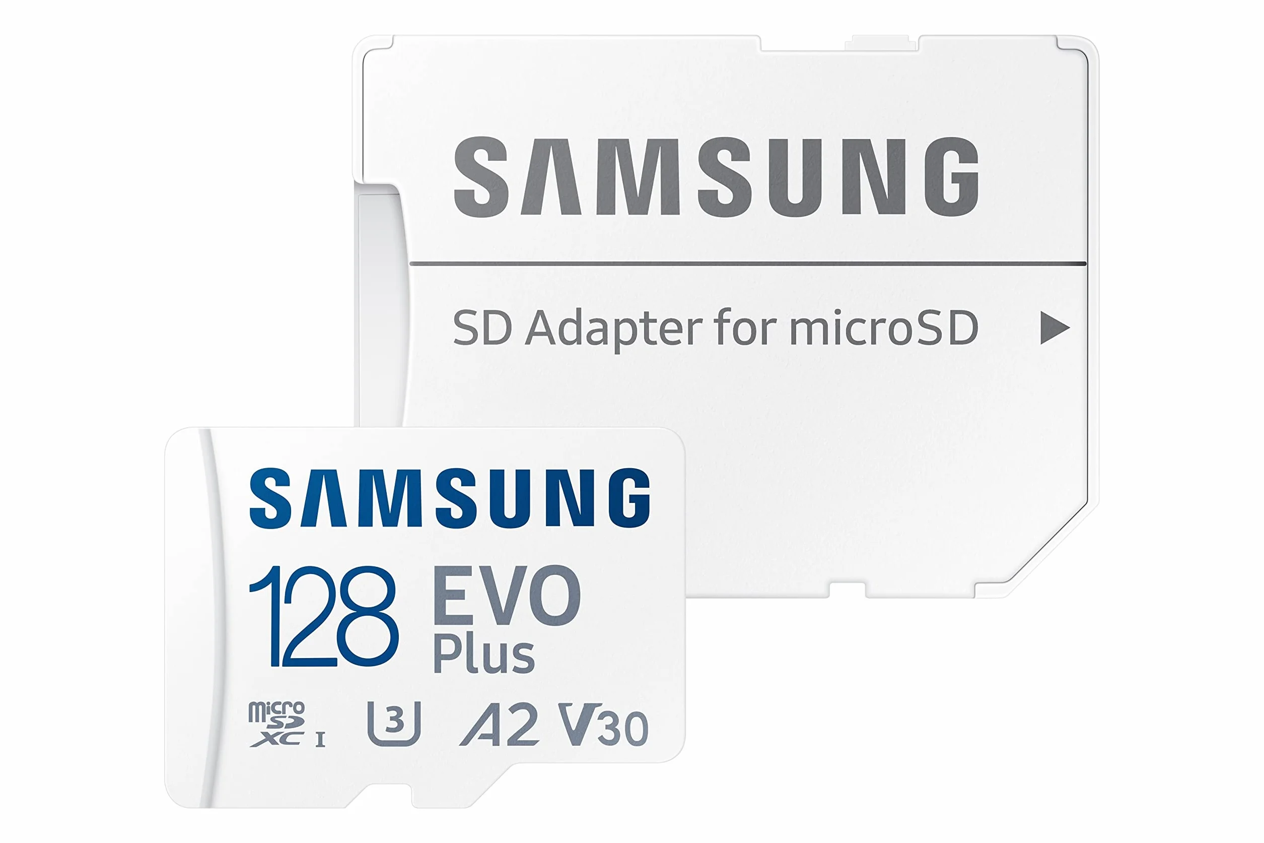 Samsung Carte mémoire microSD Evo Plus 128 Go SDXC U3 Classe 10 A2 130 Mo/s avec Adaptateur