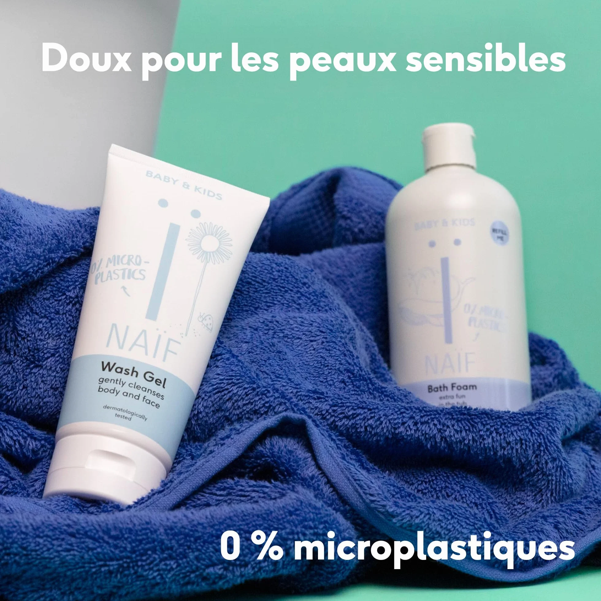 Naïf Bain moussant nourrissant recharge pour enfants à l'huile de coton 500 ml