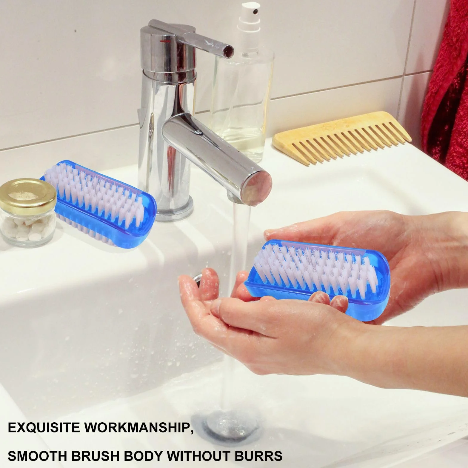 Brosse à Ongles Double Face 4 Pièces, Brosses de Nettoyage des Ongles, Lavage à Main, Cuticules, Orteils (Blanc, Bleu, Rose, Orange)